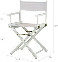 Vista 126 de Casual Home - Silla de director de 30 in, marco blanco, con lona color blanco, altura de barra