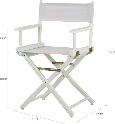 Miniatura 2 de Casual Home - Silla de director de 18.0 in, marco blanco con lienzo blanco