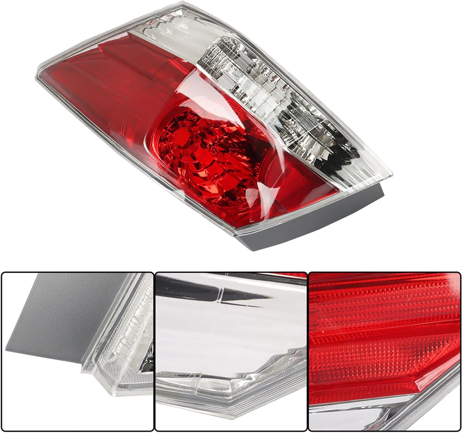 WFLNHB Right Side Tail Light Repalcement for Honda Accord 2008-2012 Passenger Side Brake Lamp 33500TA0A01, HO2801172