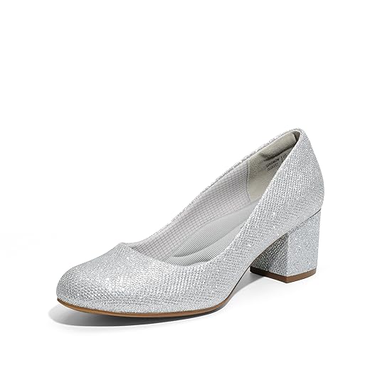 DREAM PAIRS Women's Pumps Low Chunky Block Heel Dress Shoes Closed Round Toe Comfortable Heels