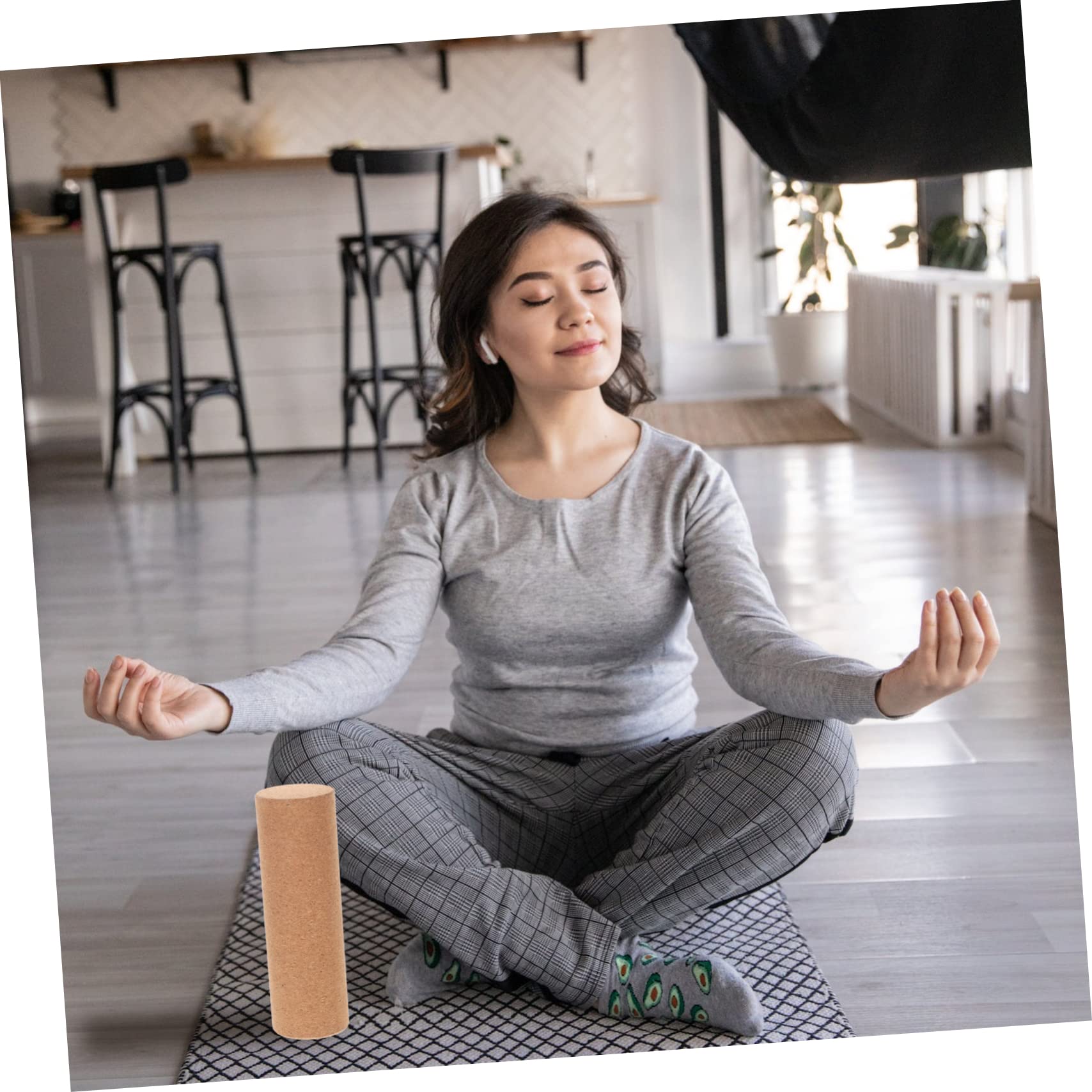 Toyvian Columna De Yoga De Corcho Para Masaje De Espalda Cilindro De Yoga Deportivo Portátil Para Entrenamiento De Flexión De Espalda
