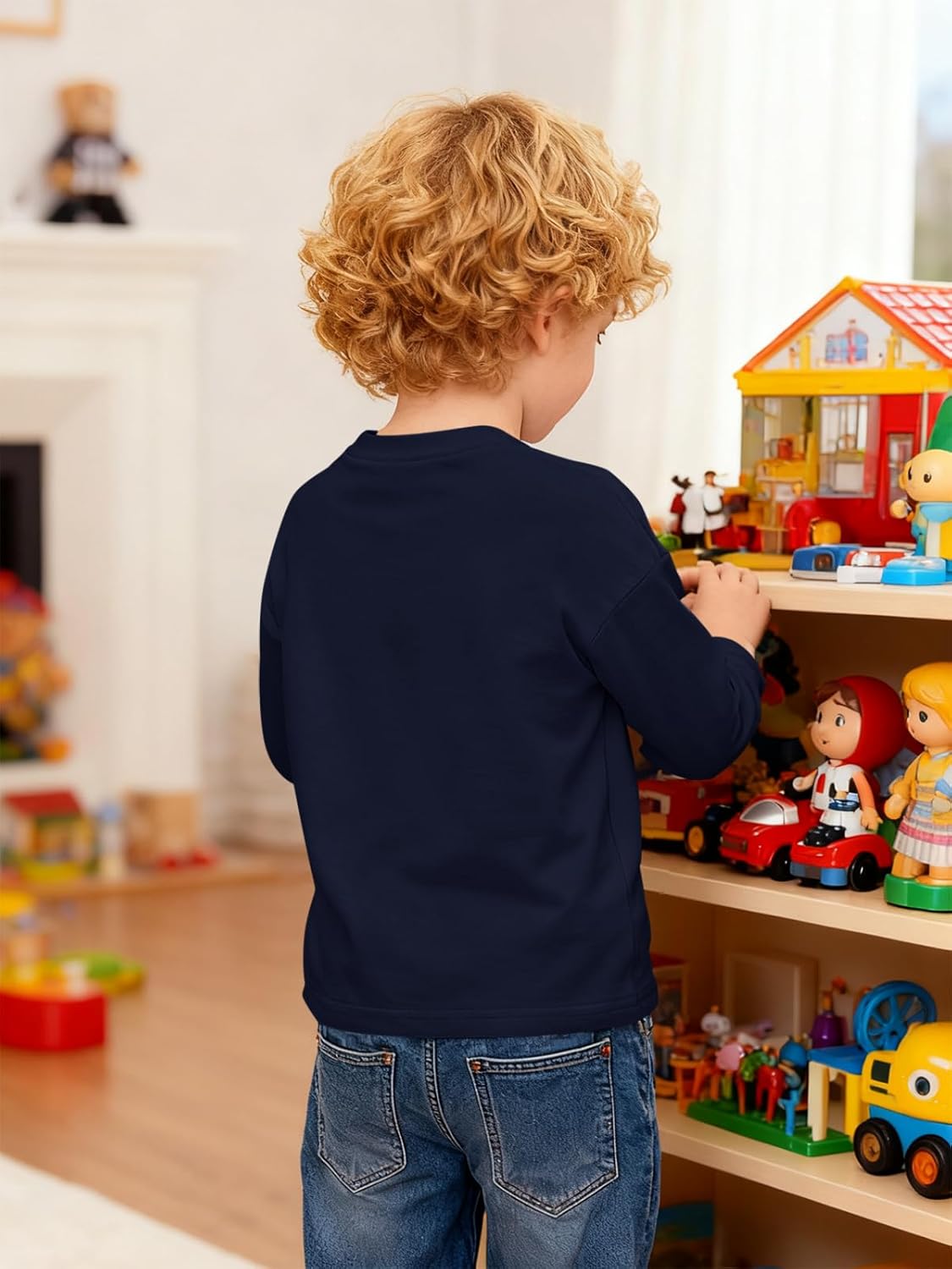 Haloumoning Toddler Baby Boys Long Sleeve Shirt Kids Fall Crewneck Tops Tees Clothes - Image 4