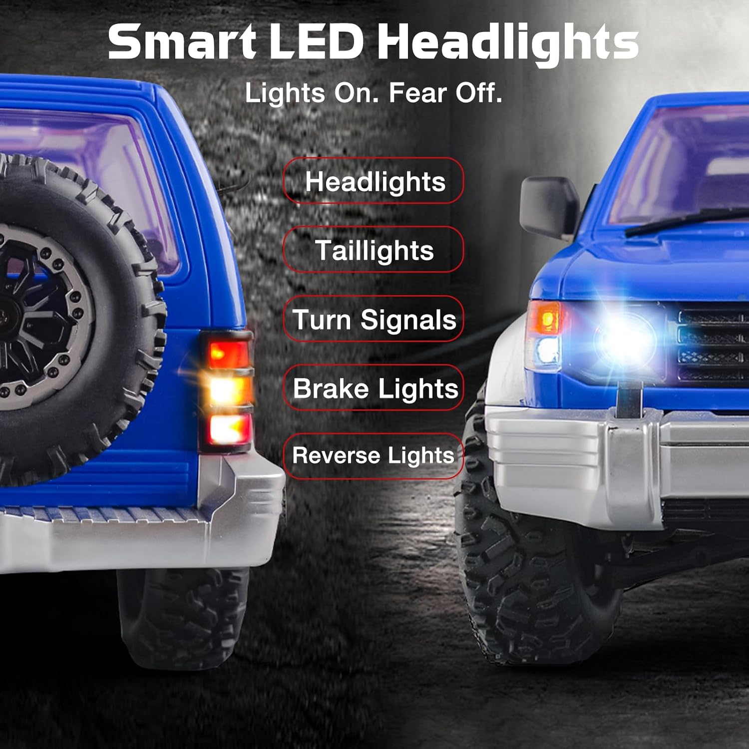 1/14 RC Rock Crawler 4X4 LD1297 4WD Off Road Truck, 2.4G RC Climbing Car RTF Full Proportional Vehicles with LED Lights Hobby Toys for Adults