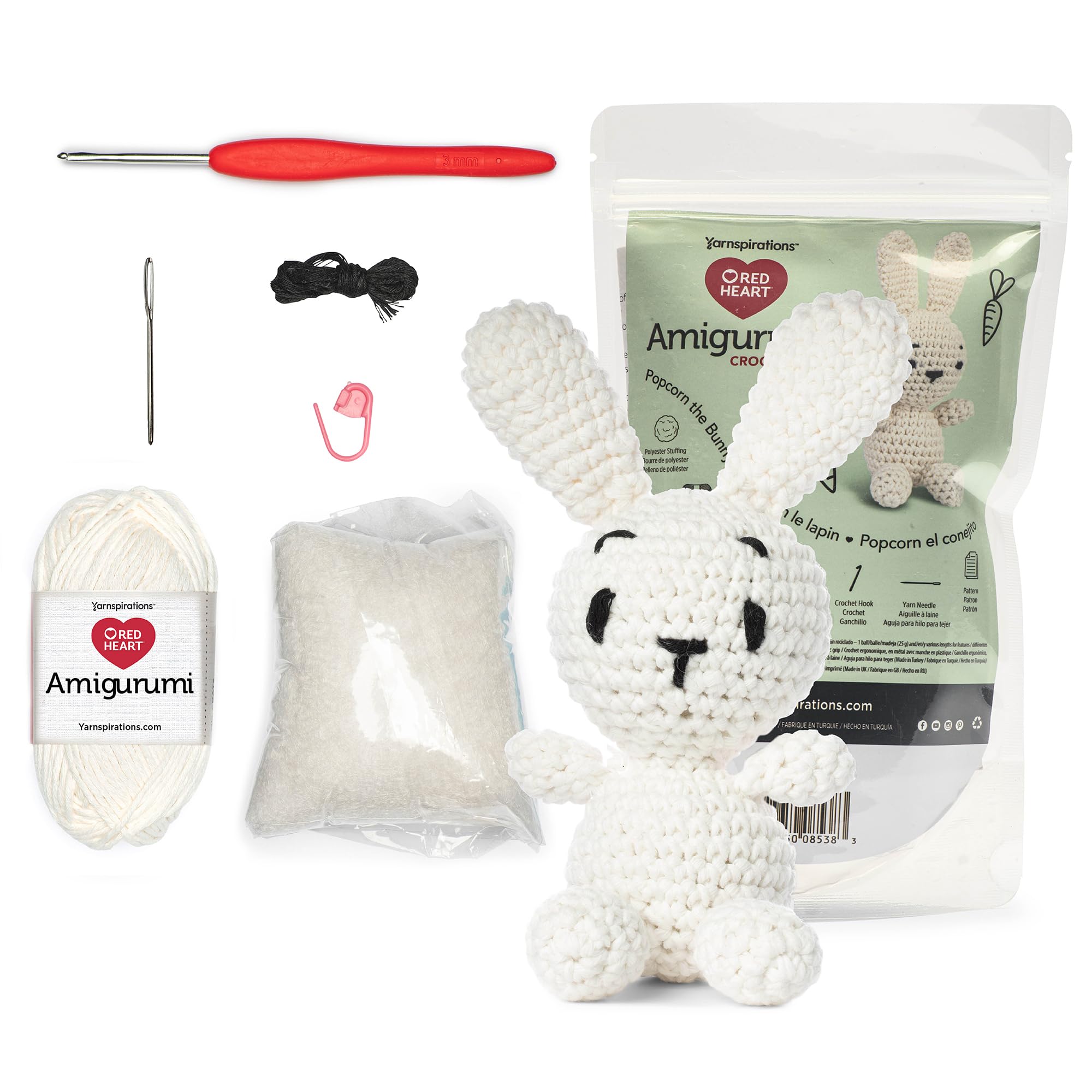 Amazon.com: Red Heart Amigurumi Popcorn The Bunny Kit : Toys & Games