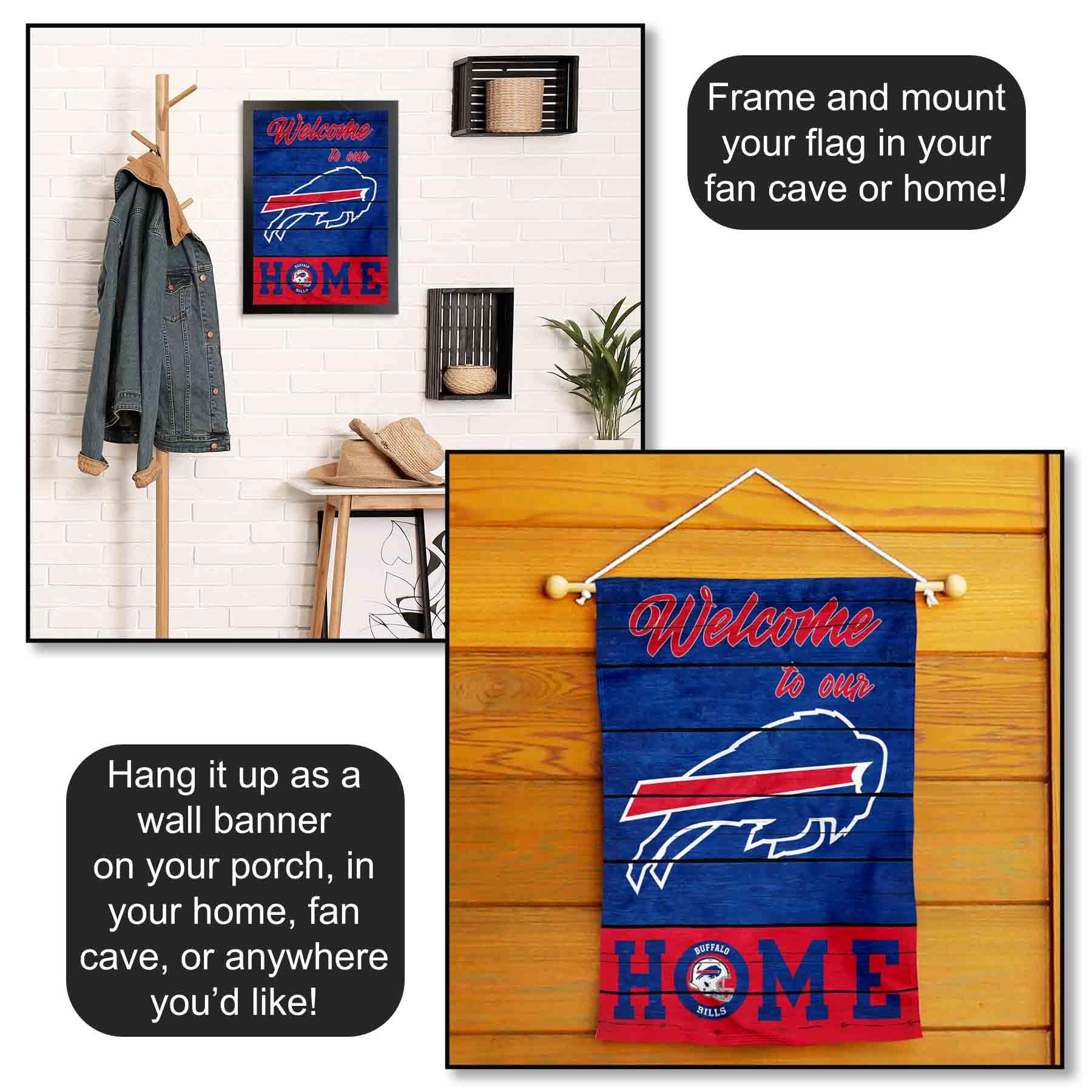 WinCraft Buffalo Bills Welcome To Our Home Garden Flag & Stand Set - 13x18 Inch Double Sided Team Flag
