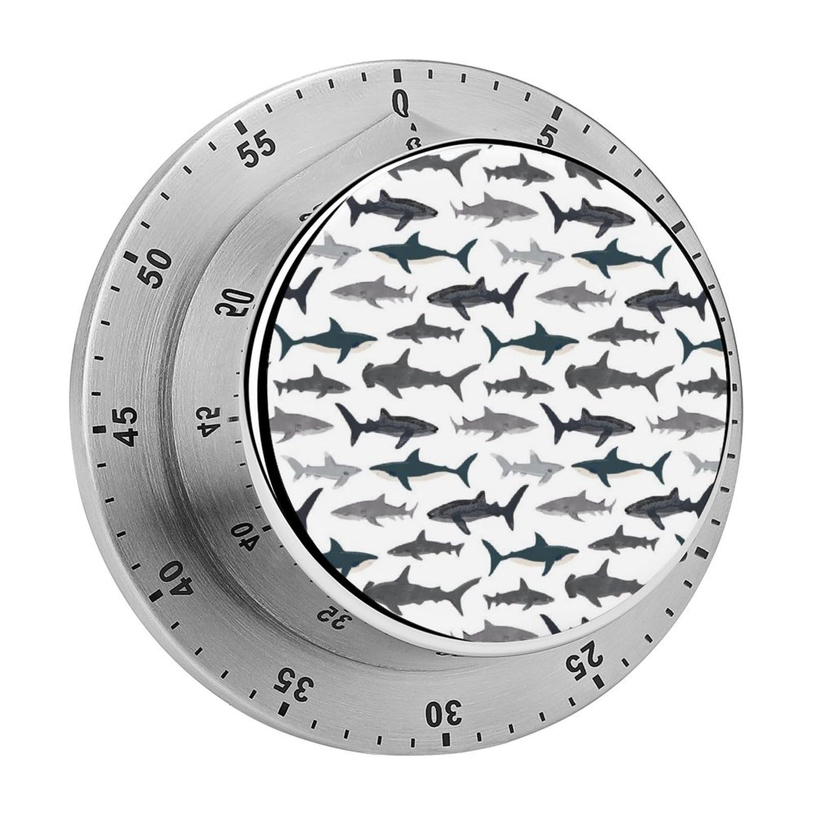 Shark Silhouette Circular Rotating Timer, Suitable for Kitchen and Bedroom
