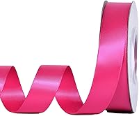 Vista 5 de YAMA Cinta de satén de doble cara, 7/8 pulgadas, 25 yardas para envolver regalos, color rosa