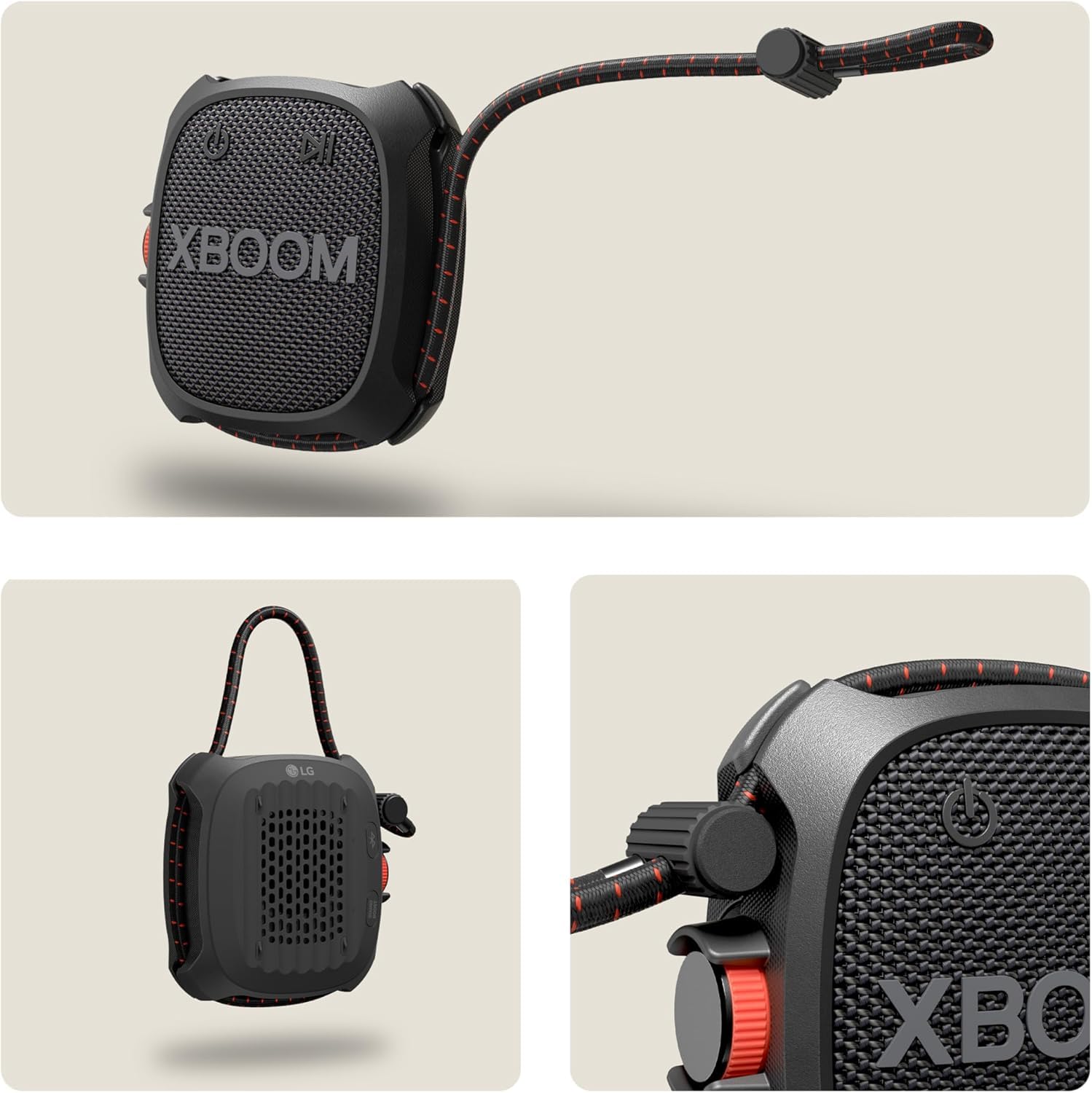 LG XBOOM Go XG2 Mini altavoz Bluetooth portátil, paquete doble, resistente al agua, portátil al aire libre, hasta 10 horas de duración de la batería, 5 W, con transmisión inalámbrica de música