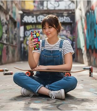 iPhone 6S Plus ile Uyumlu Grafiti Aşk Tasarımlı Şeffaf Silikon Kılıf