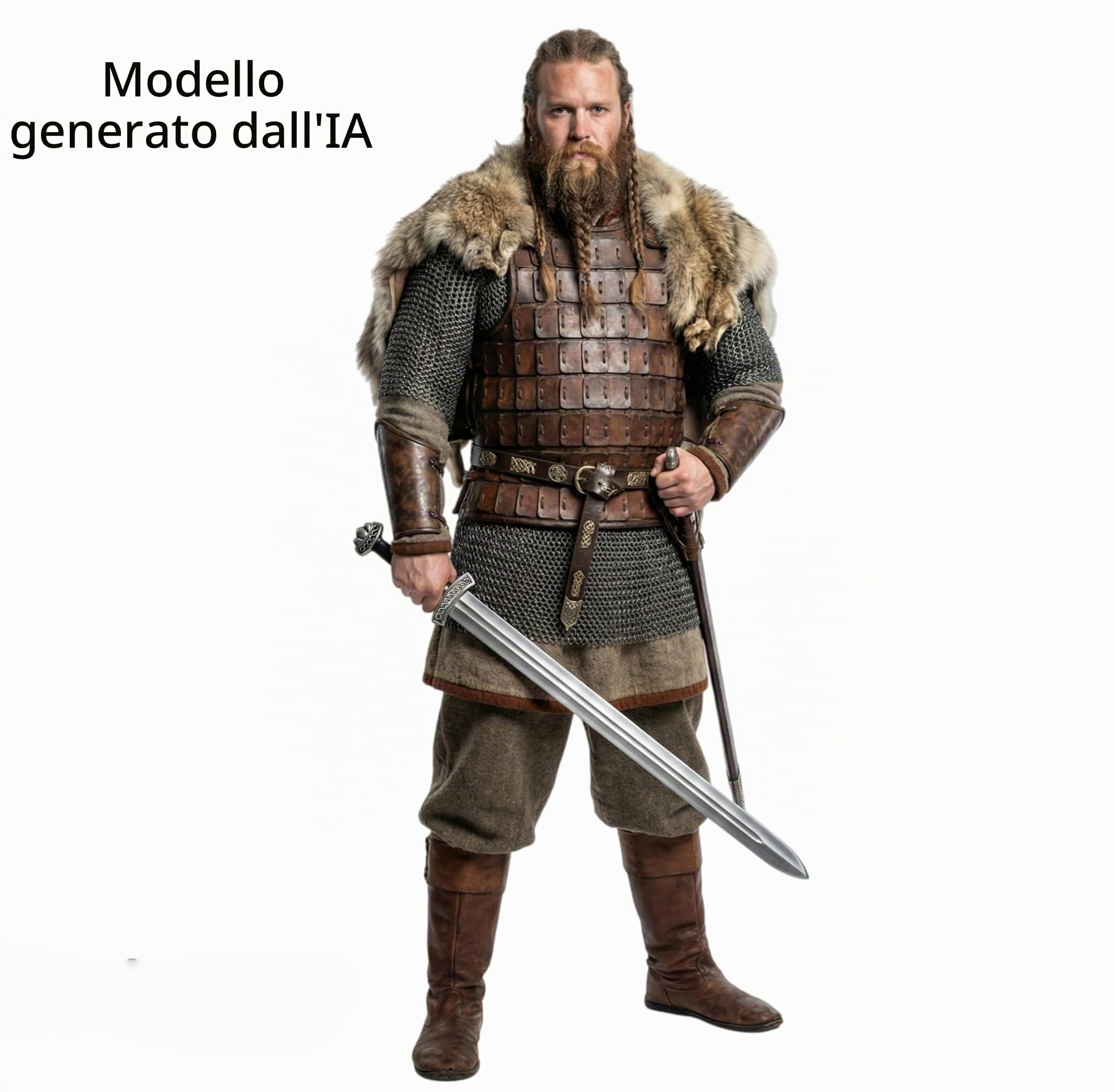 LOOYAR Vikings - Spada medievale in schiuma di poliuretano - Per berserker - Cavaliere - Guerriero - Gioco di battaglia - Halloween - Cosplay - 104,1 cm - Ferro nero
