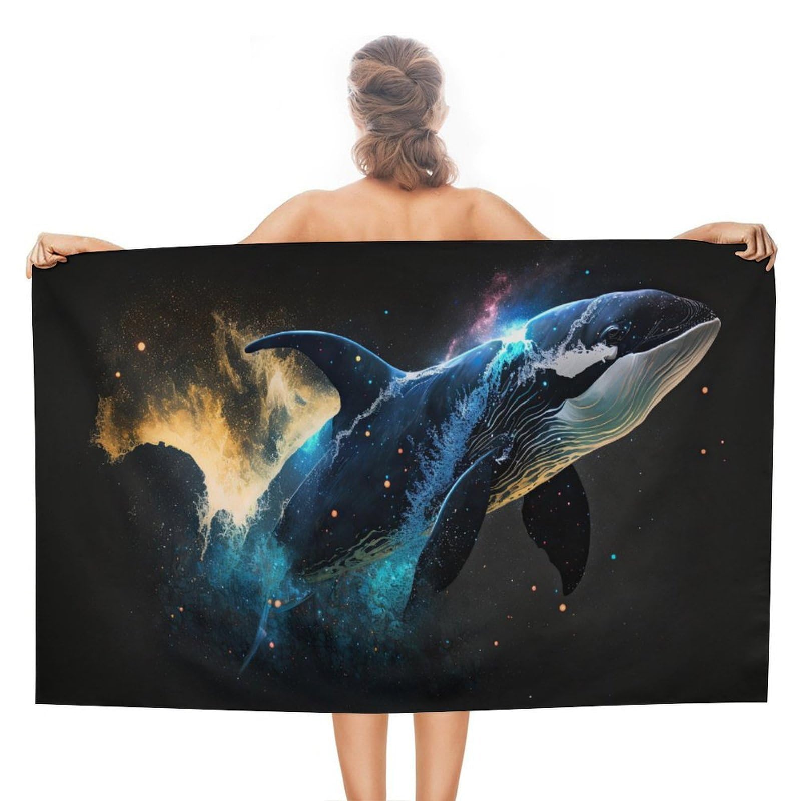 Serviette de plage sport 130x80 cm légère pour natation, fitness, cardio et course à pied