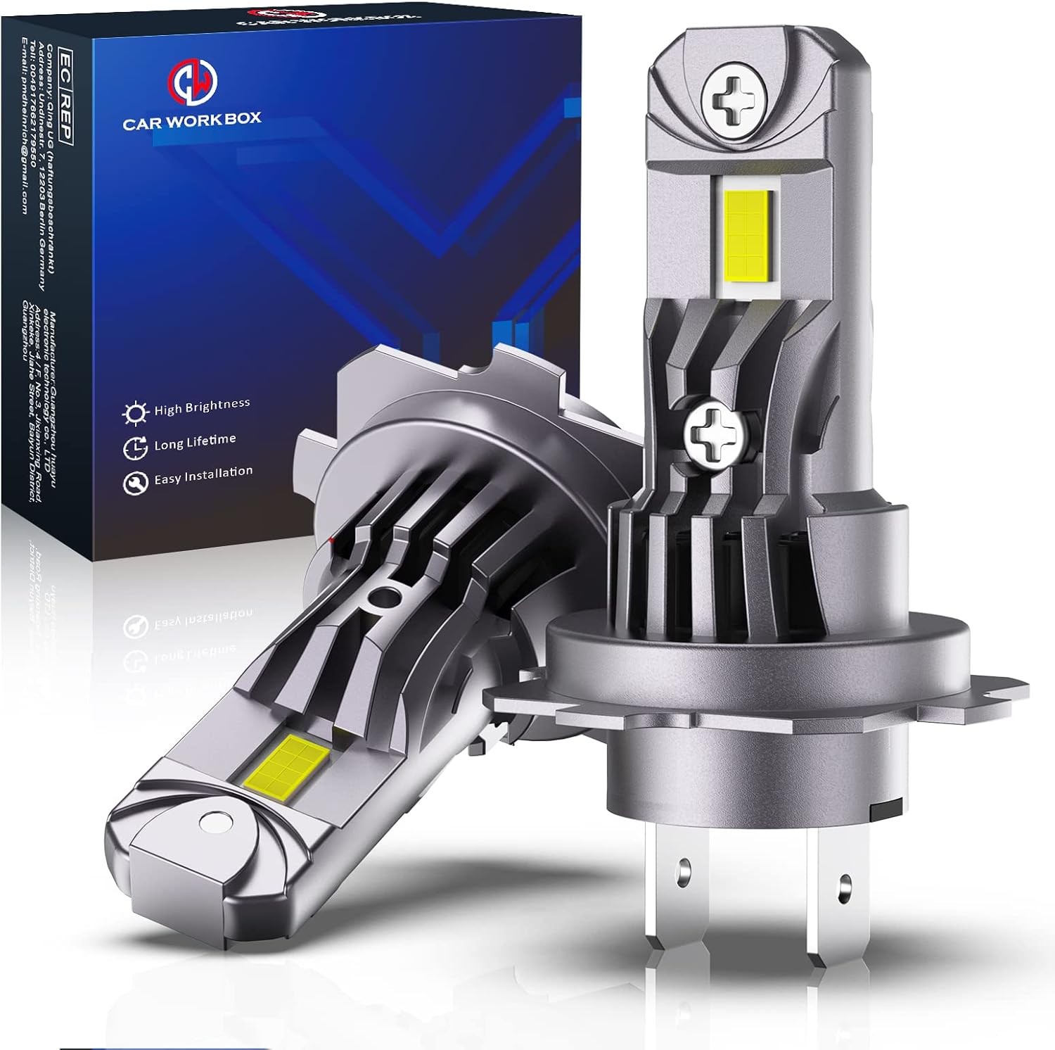 CAR WORK BOX H7 LED Lampadine, 12000LM LED Lampadina Fari Auto 12V