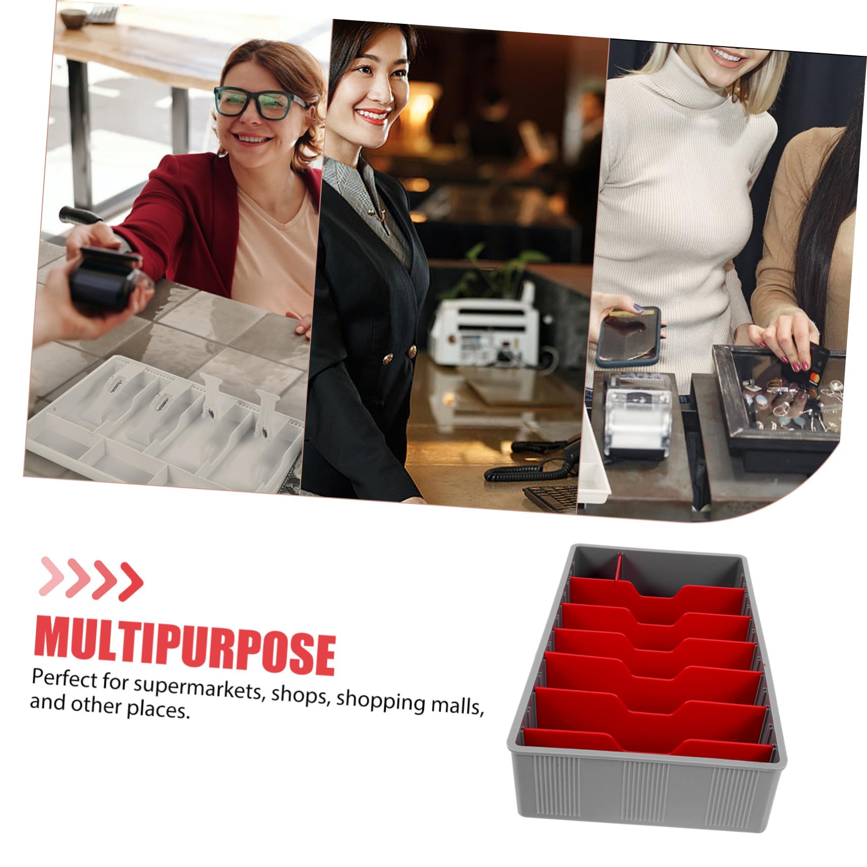 Kassenschublade mit Münzzählbrett Tragbare Geldkassette für Registrierkassen Klappbox mit Deckel für Gastronomie und Einzelhandel Organizer für Geldscheine und Münzen Fächer