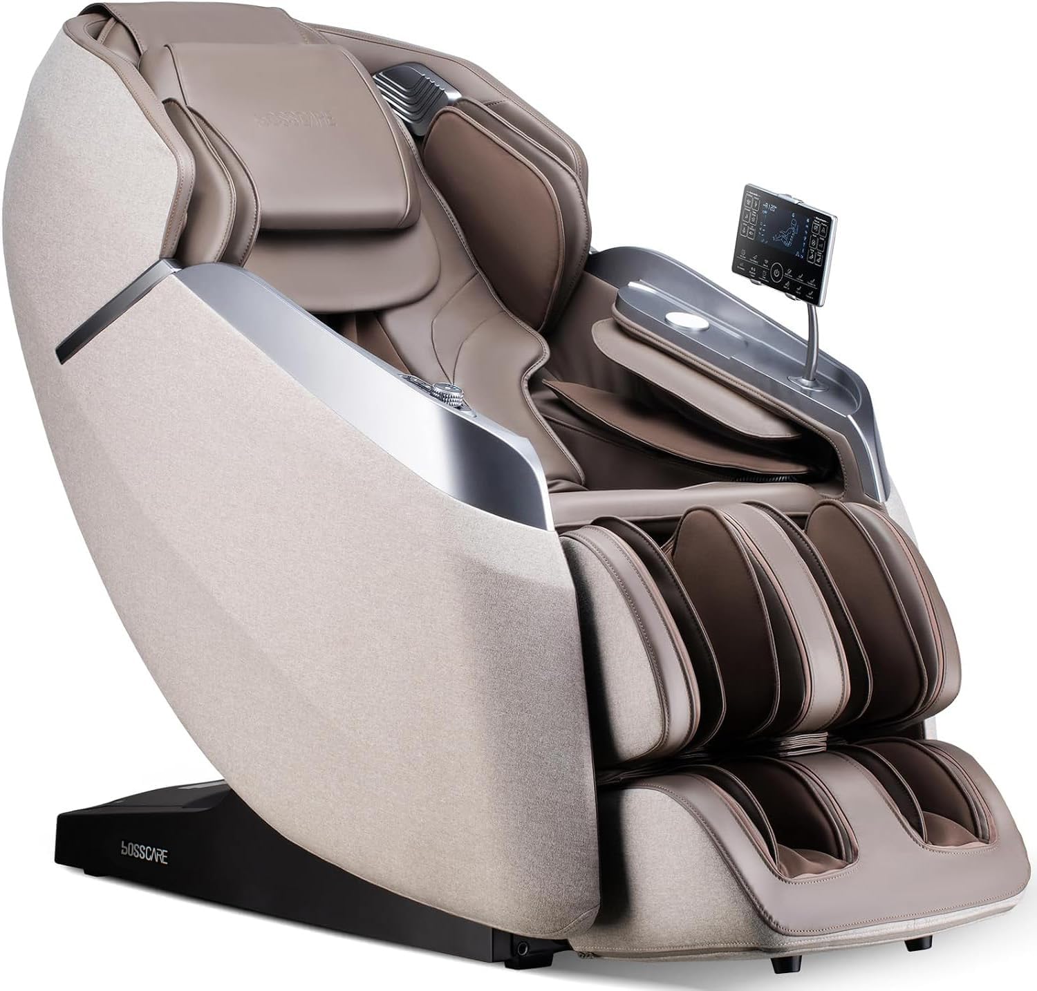 2026 4D Massage Chair Full Body, 24 Modes Zero Gravity SL-Track Shiatsu Recliner- AI APP Control Airbag Massage with Body Scan, Deep Yoga Stretch, Foot Rollers, Built-in Heat System(Brown)