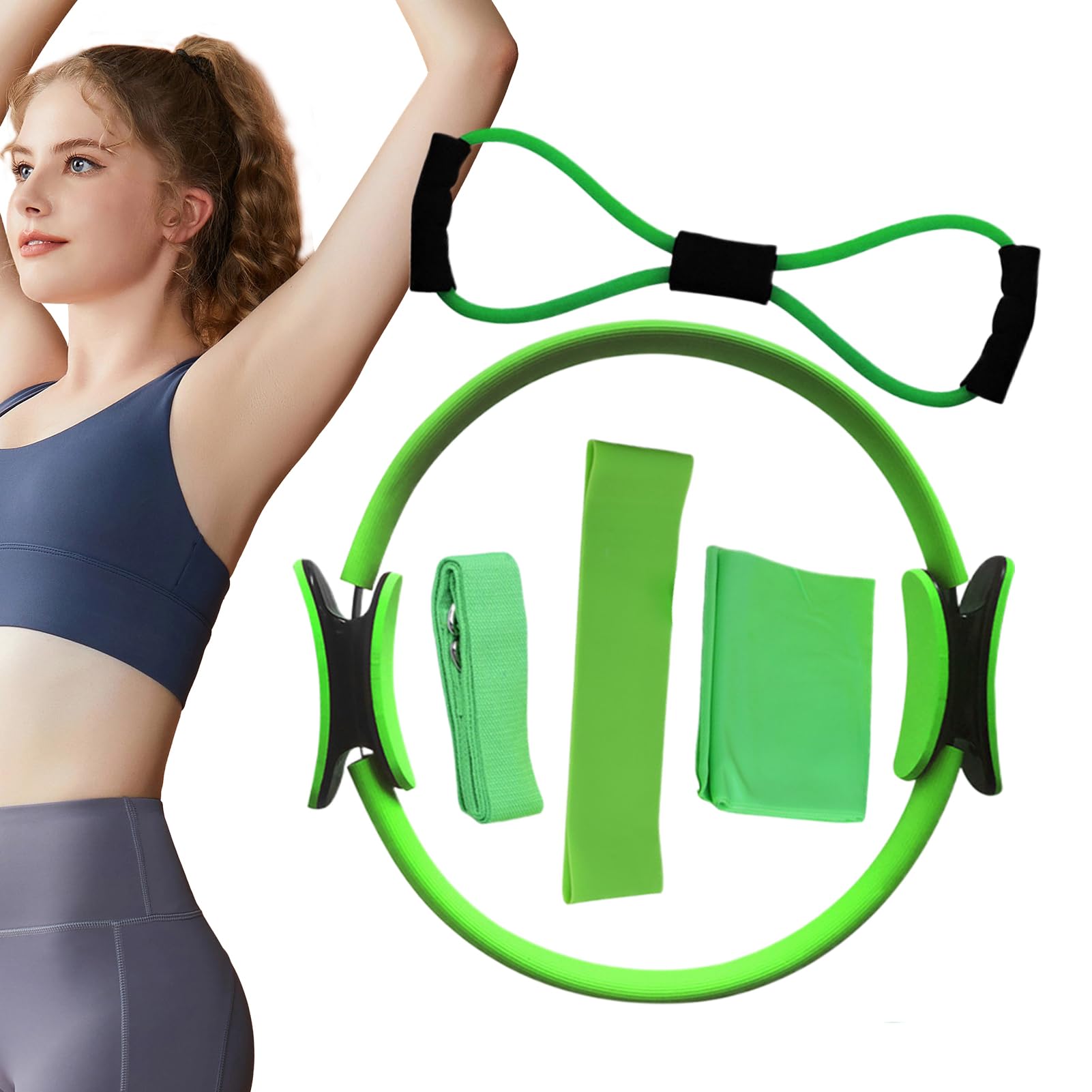 Set D’anneaux De Pilates Et Bandes De Résistance – Portable, Polyvalent, Pour Cibler Tout Le Corps