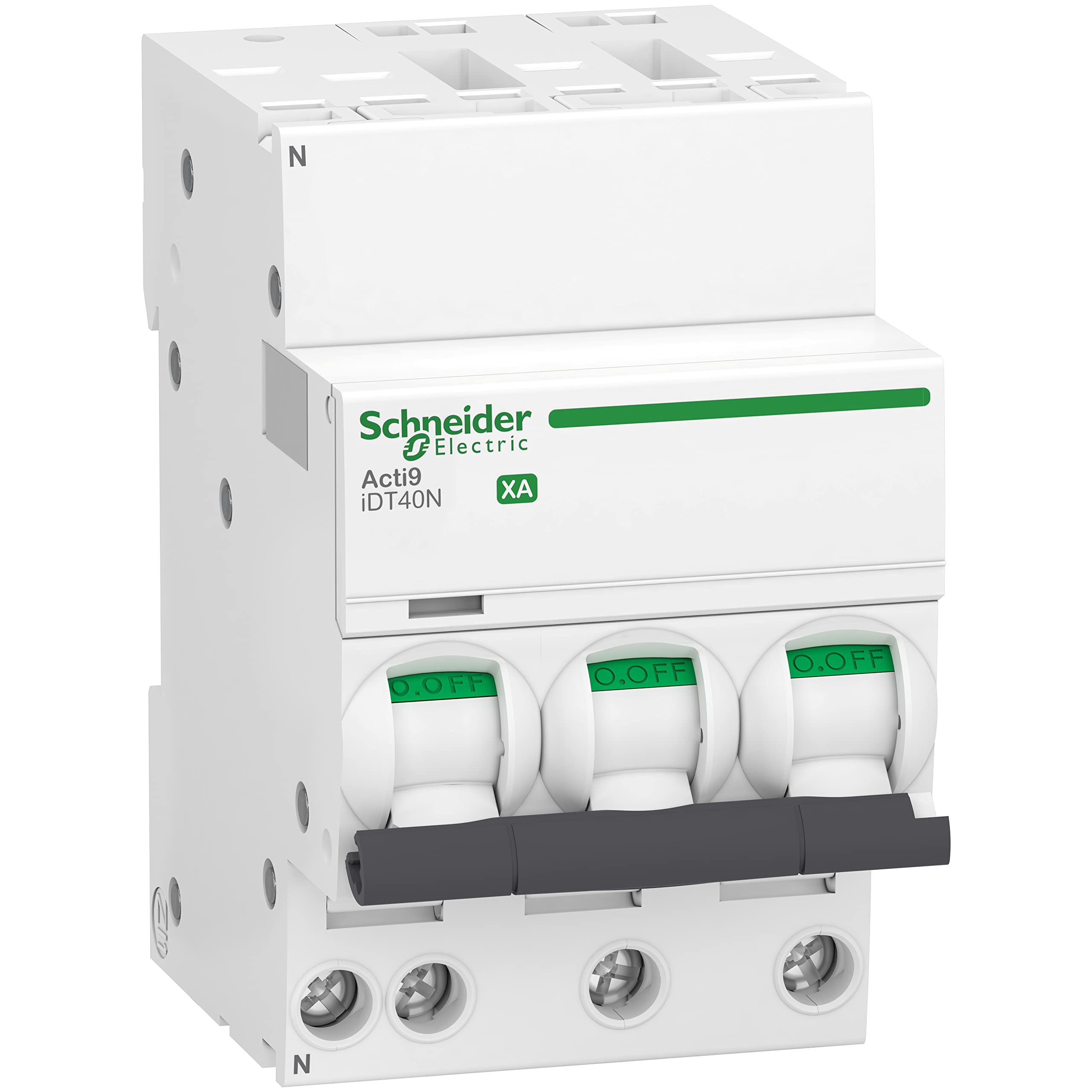 Schneider Electric - Acti9 iDT40N XA - disjoncteur modulaire - auto/vis 3P+N C 16A 6000A/10kA - A9PA4716