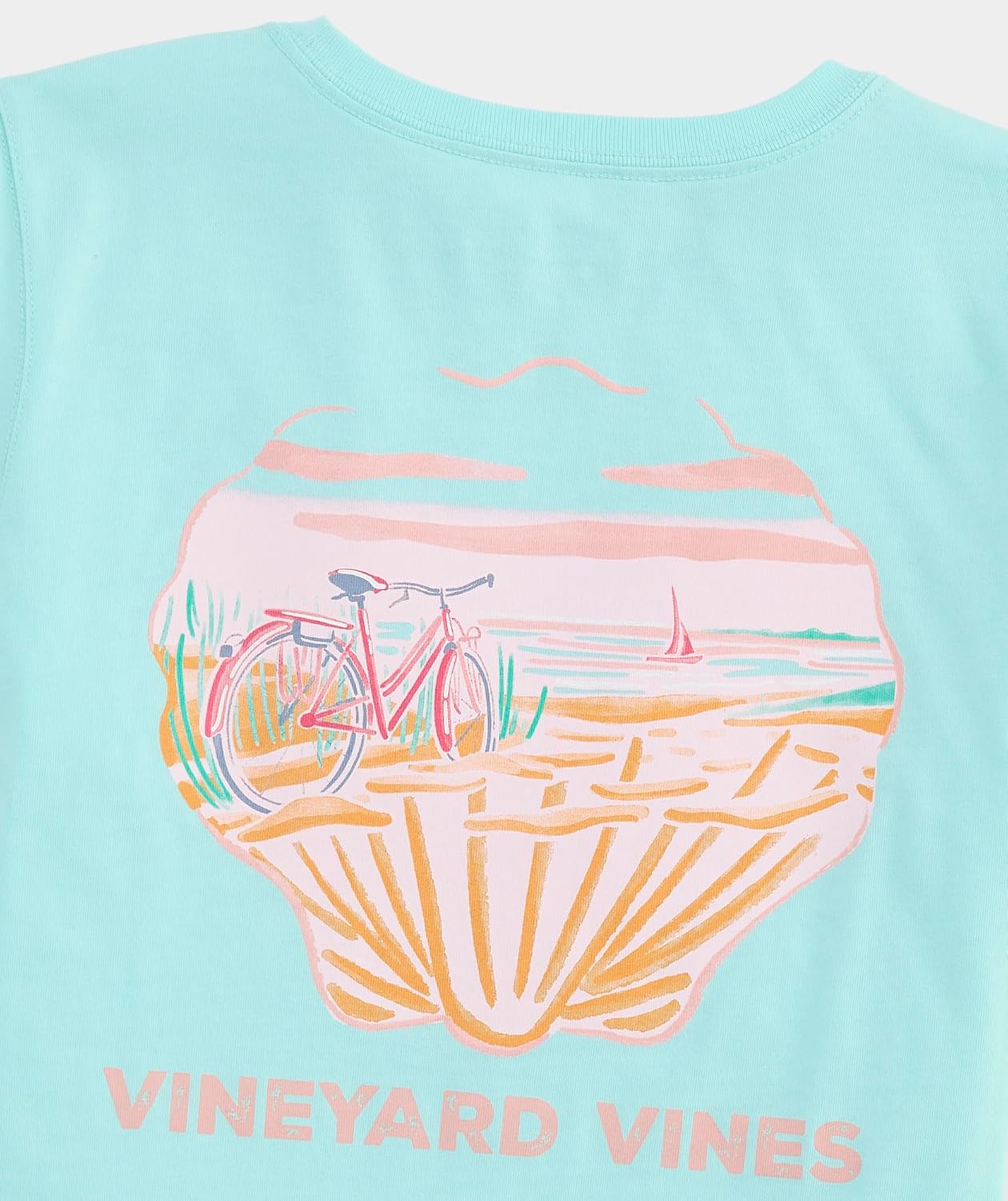 Vineyard Vines Girls' Girls' Seashell Scenic Short-Sleeve Pocket Tee
