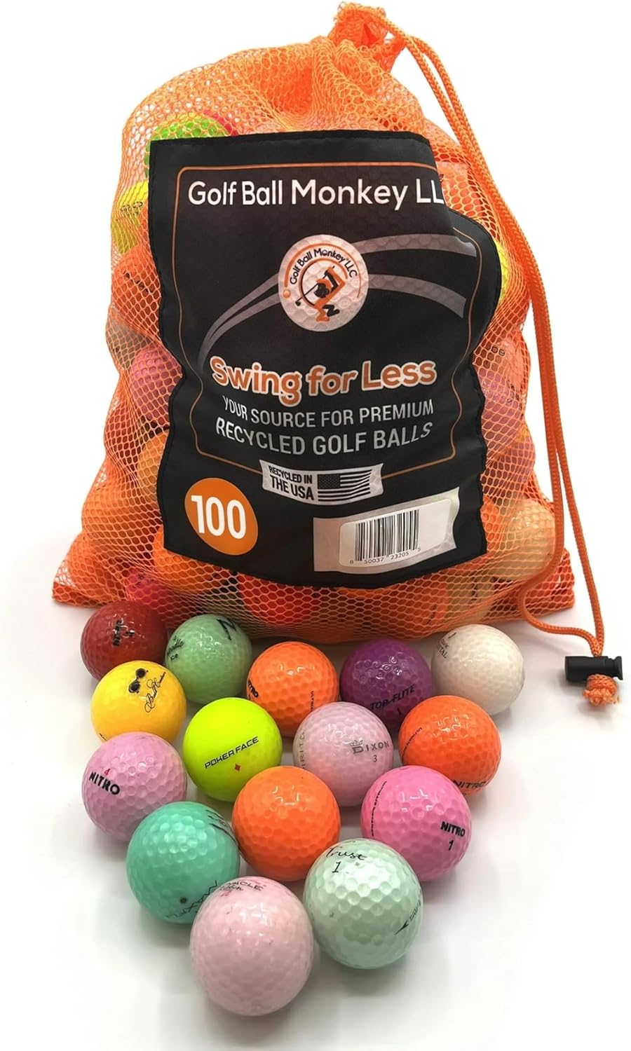 Golf Ball Monkey Cheap Colored Golf Balls Recycled Mix of Bright Golf Balls Colored from Popular Brands - Used Golfballs Assorted Hi Vis GolfBalls for Men & Women
