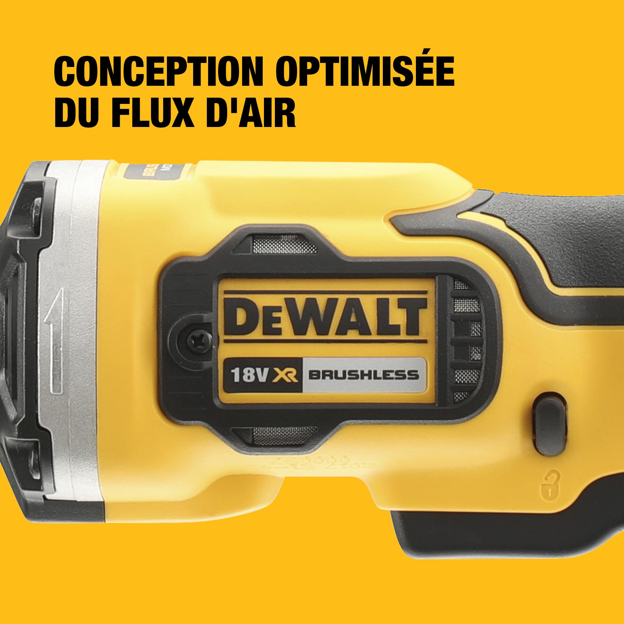 DEWALT Meuleuse droite sans fil 18V XR, moteur brushless, outil seul, DCG426N-XJ