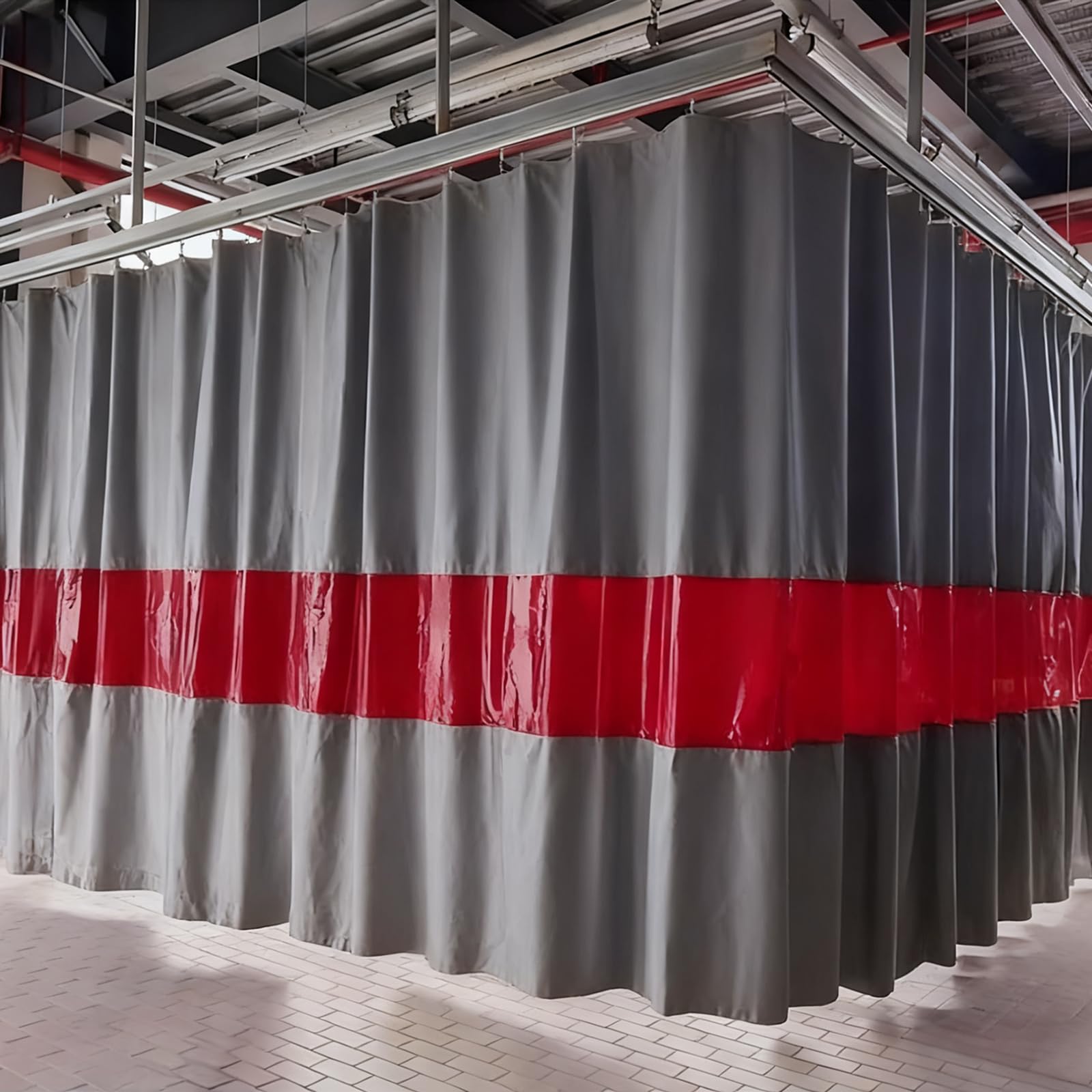 Couverture de soudage avec fenêtre rouge - Couverture de protection robuste pour ateliers industriels - 4,5 x 2,5 m - Tapis de sécurité ignifuge pour entretien d'entrepôt