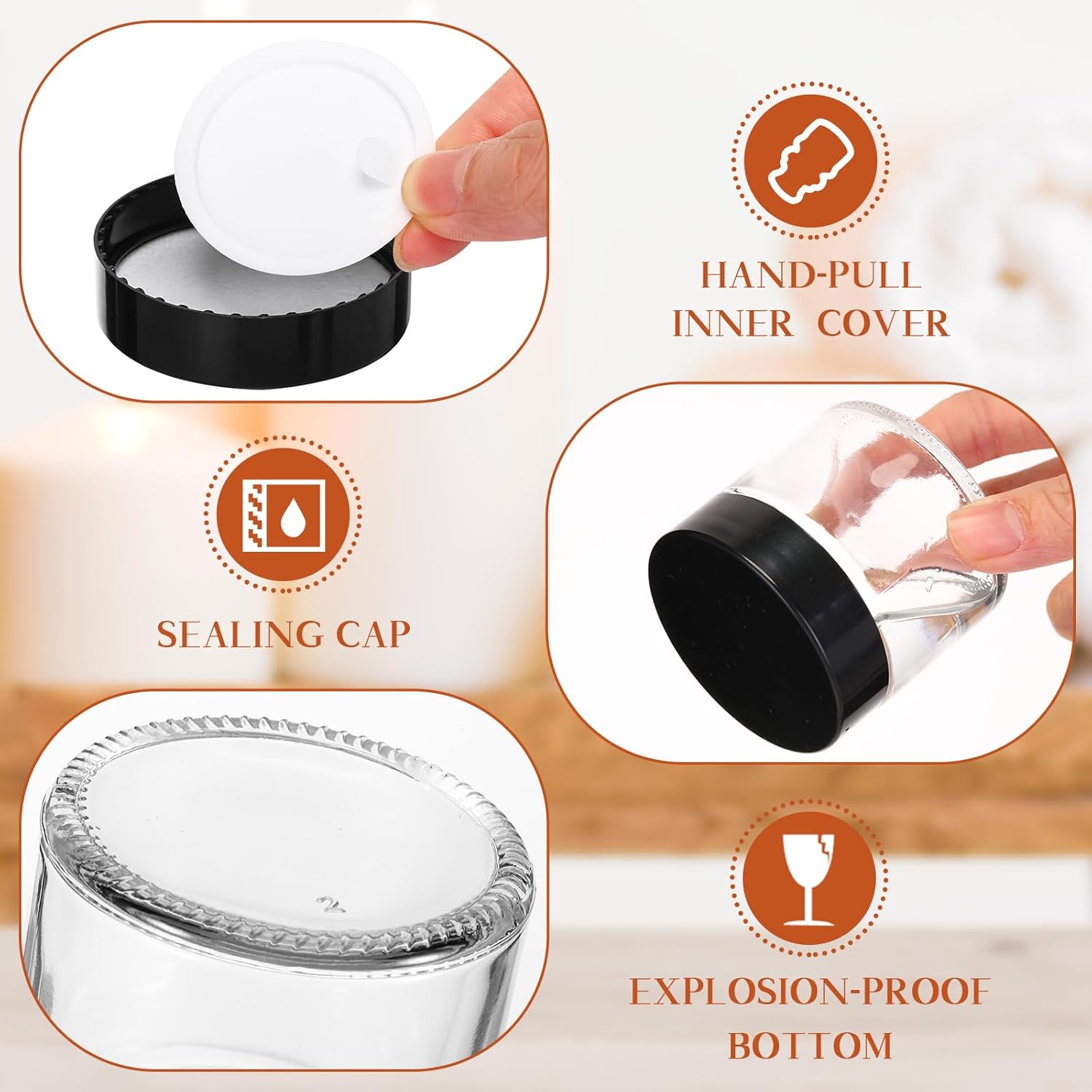 Layhit 60 Pcs 2 oz Glass Jars with Lids Bulk, Small Jars Containers Travel Storage Jar with Inner Liners Labels for Candle Scrubs, Lotions, Cream, Lip Balm (Classic 2 Colors)