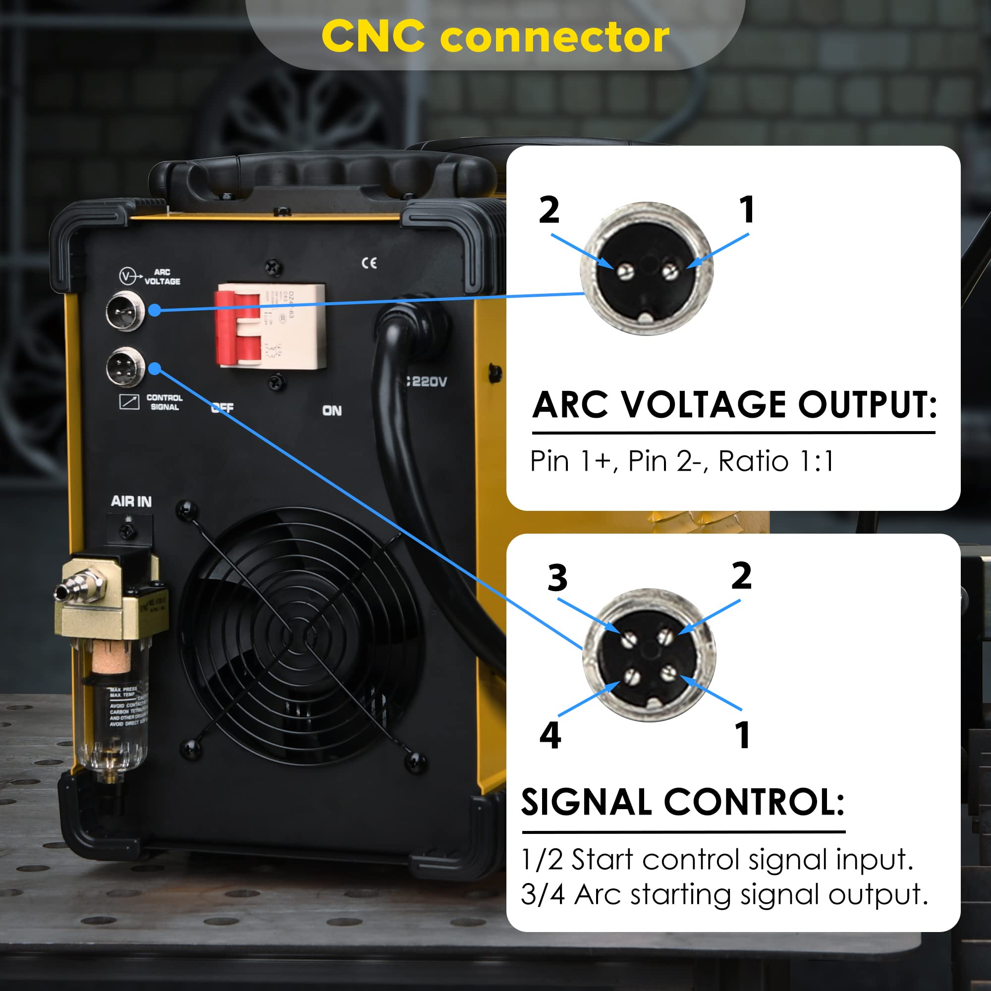 Hynade Plasma Cutter, [Non-Touch Pilot Arc] [110/220V Dual Voltage] 50Amps Cutter Machine With Large LED Display IGBT Inverter, 5/8" Max Cut For Beginners DIY (HYC500P - View #2