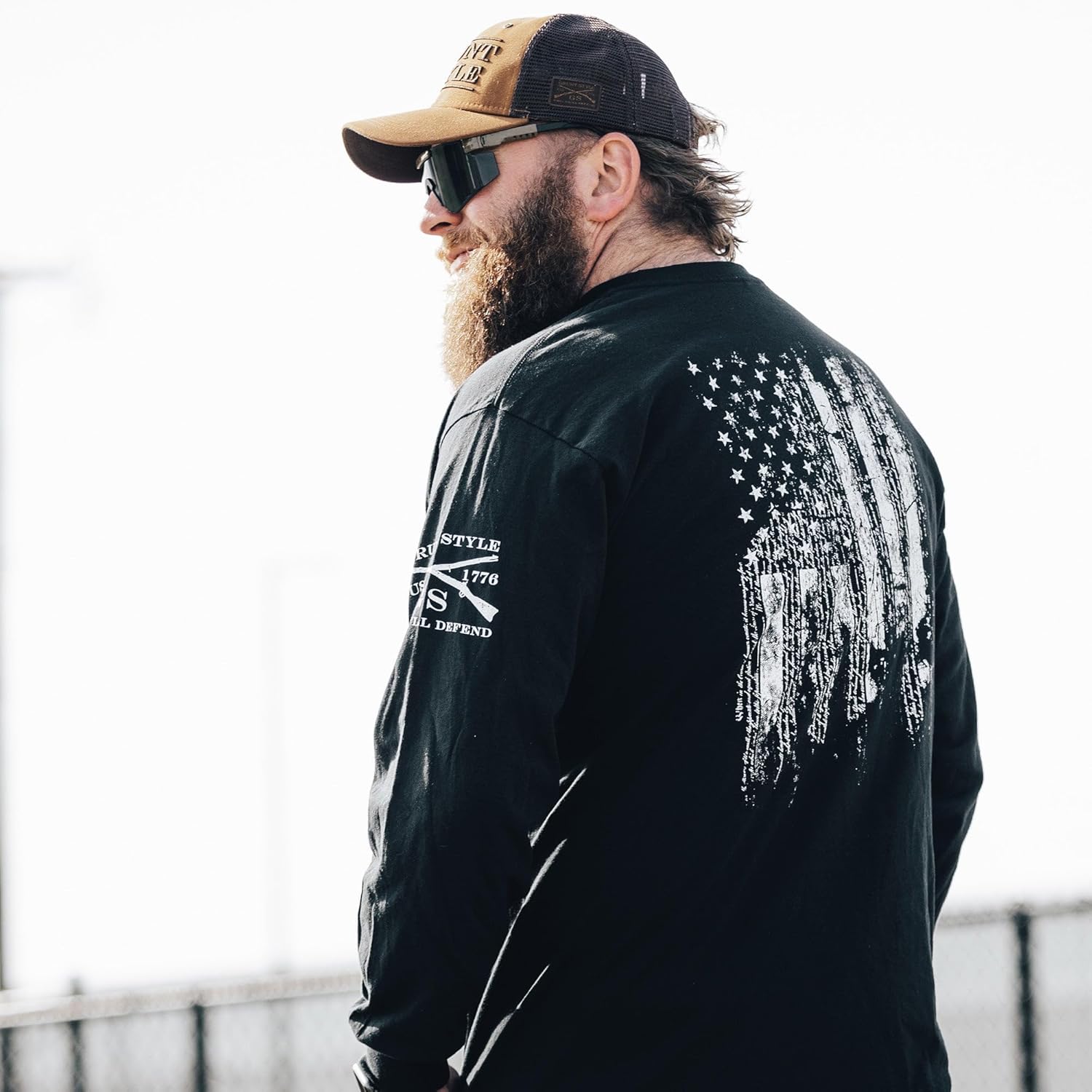 Grunt Style 1776 Flag Long Sleeve Men's T-Shirt - Image 7