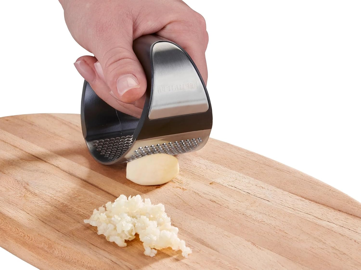 Garlic-King Proline Garlic Press Rocker, Black/Silver - Time Saving