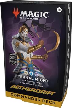 Magic The Gathering Aetherdrift Commander Deck - Eternal Might (100 Kartlık Deste, 2 Kartlı Toplayıcı Yükseltici Örnek Paket + Aksesuarlar)