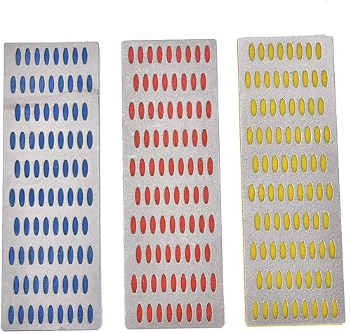 Oumefar Juego de piedra de afilar de diamante de 3 piezas, herramienta de afilado de piedra de afilar piedra de afilar afilador de piedra afilador