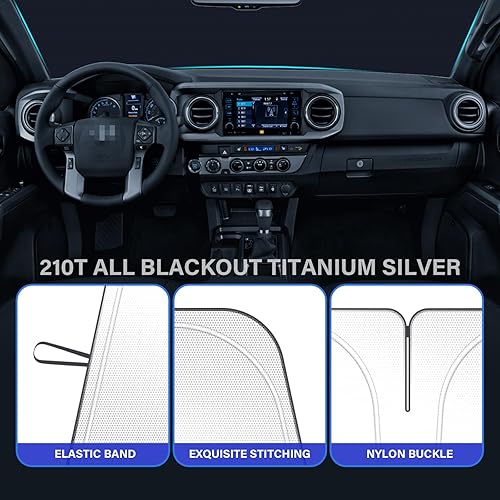 Miniatura 6 de Parasol para parabrisas de automóvil compatible con Toyota Tacoma 2016, 2017, 2018, 2019, 2020, 2021, 2022, 2023, 2024, 2025 y 2026, accesorios