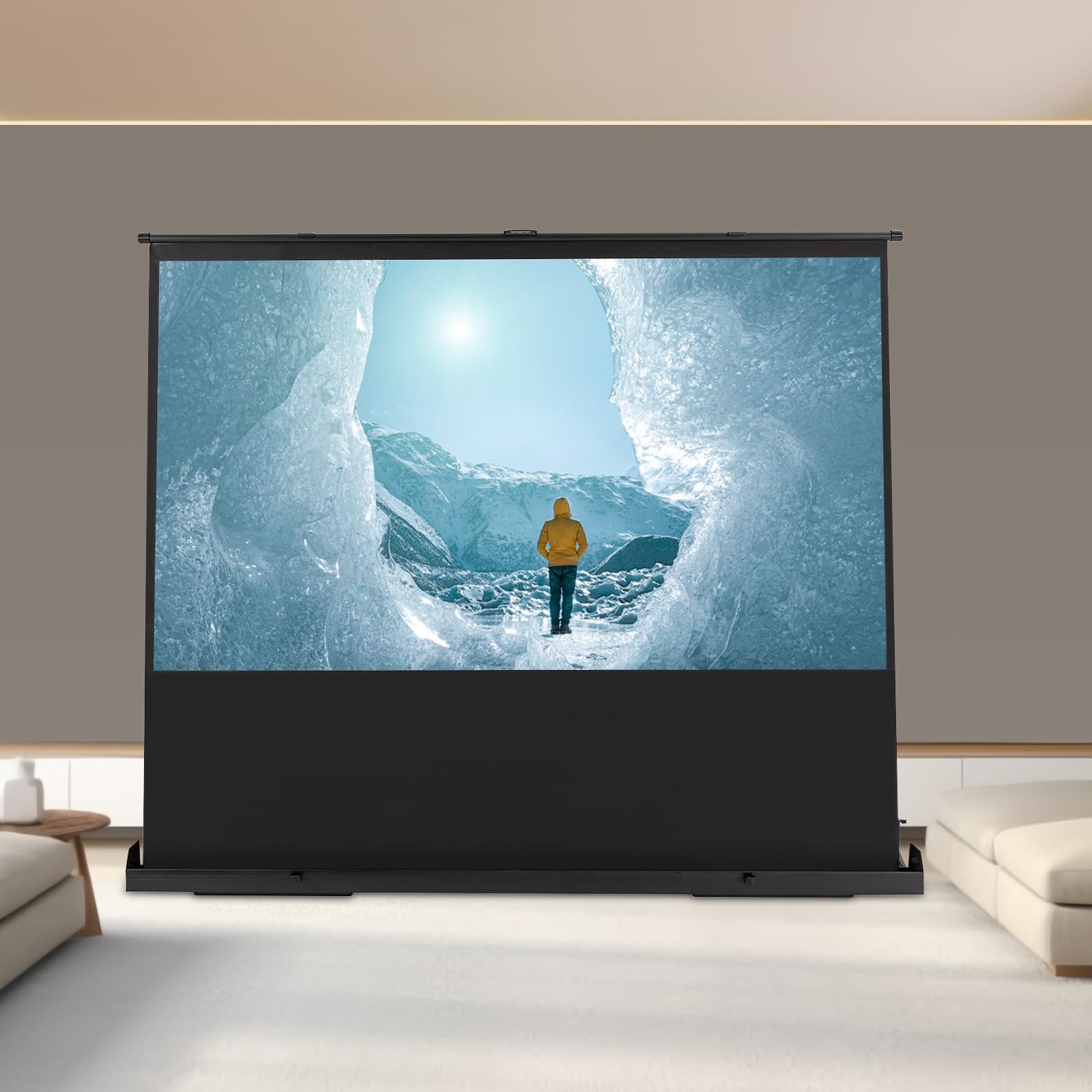 Schermo di proiezione per esterni, 80 pollici, 4K, 8K, Ultra HD, con rapporto di aspetto 16:9, angolo di visione 160°, telaio in fibra di vetro, telaio in alluminio, per home theatre e presentazioni