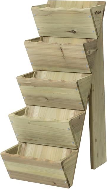 Woodside 5 Tier Wooden Decorative Garden Flower Herb Planter