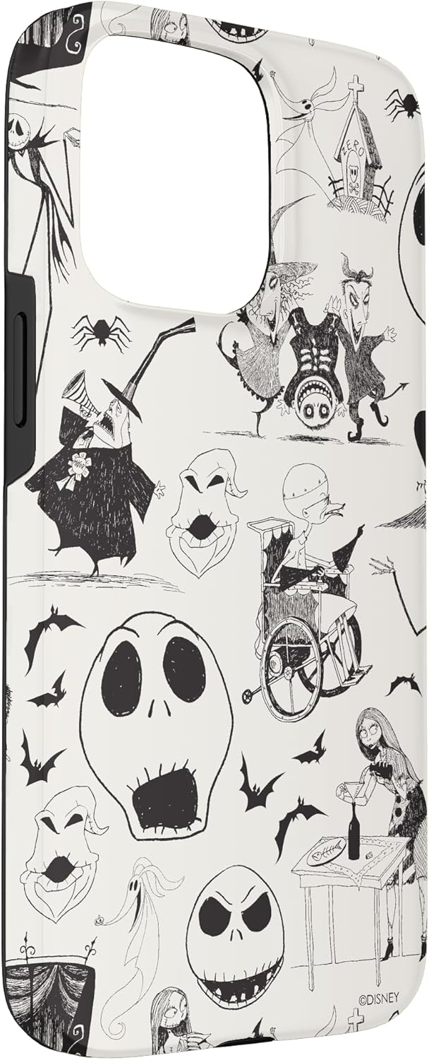 Tim Burton's The Nightmare Before Christmas Ink Print Case for iPhone 15 Pro Max