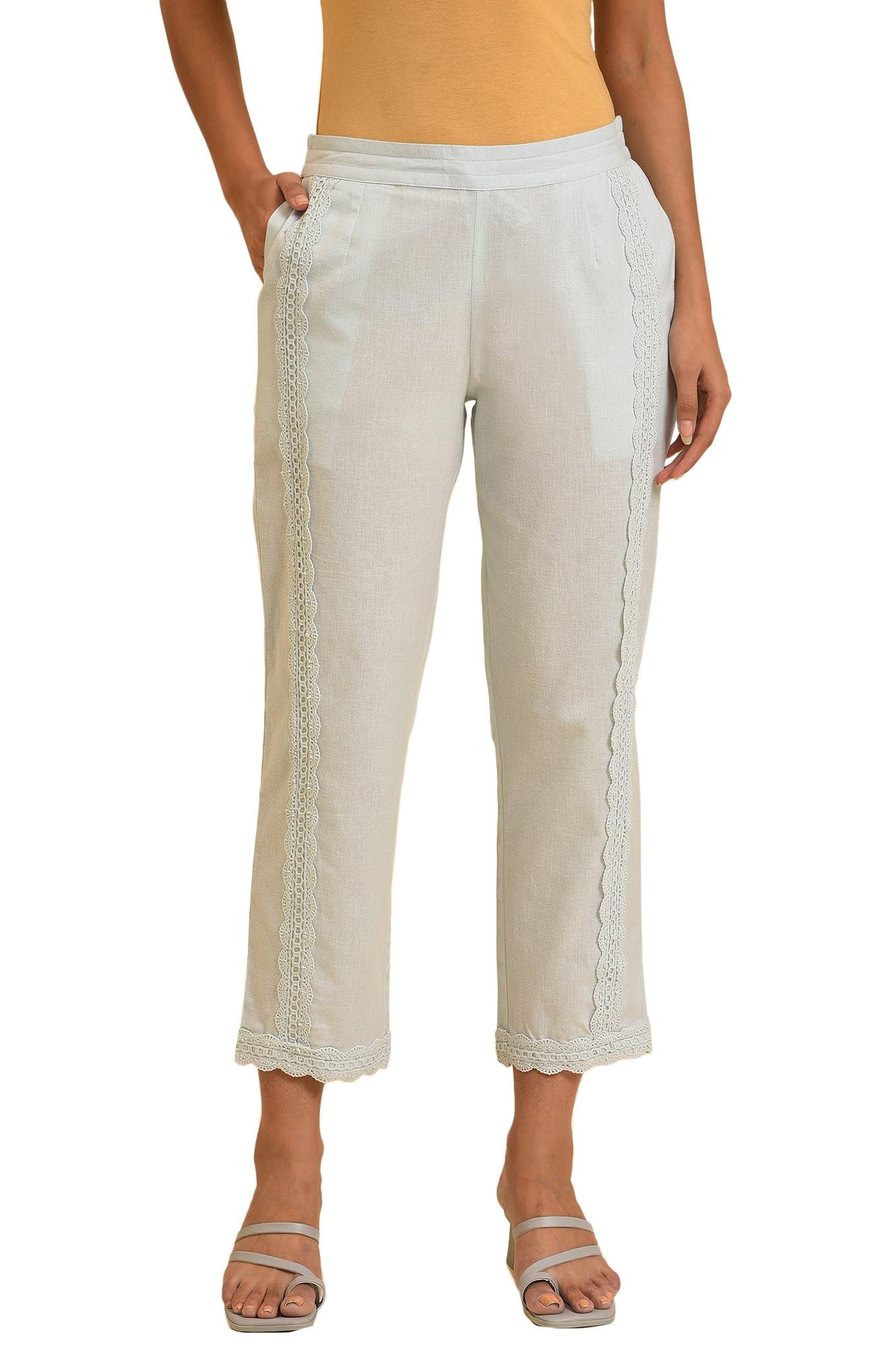 Women's High Rise Regular Fit Pants-image-48