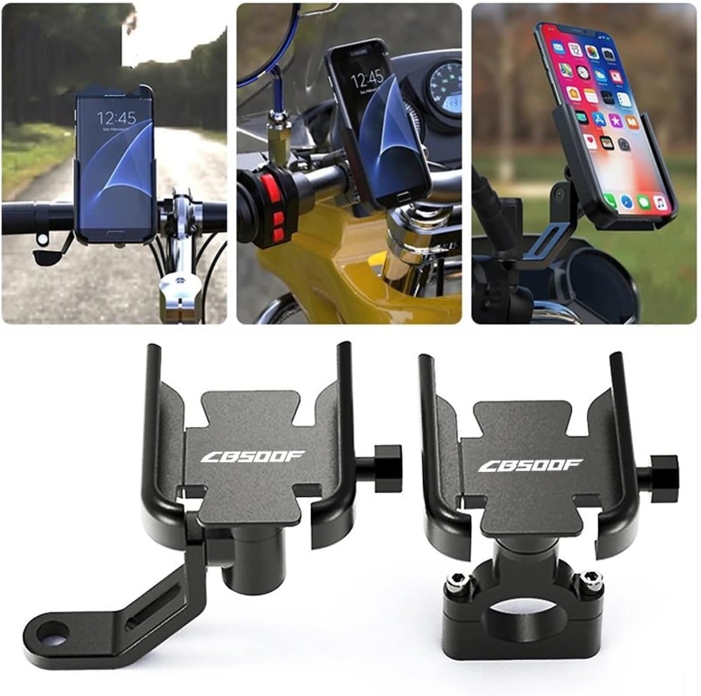 for CB500F CB 500F All Years Motorcycle Accessories Handlebar Mobile Phone Holder GPS Stand Bracket(Black)