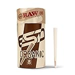 RAW Cones Organic King Size - 100 Pack - Slow Burning Pre Rolled Cones with Tips Included