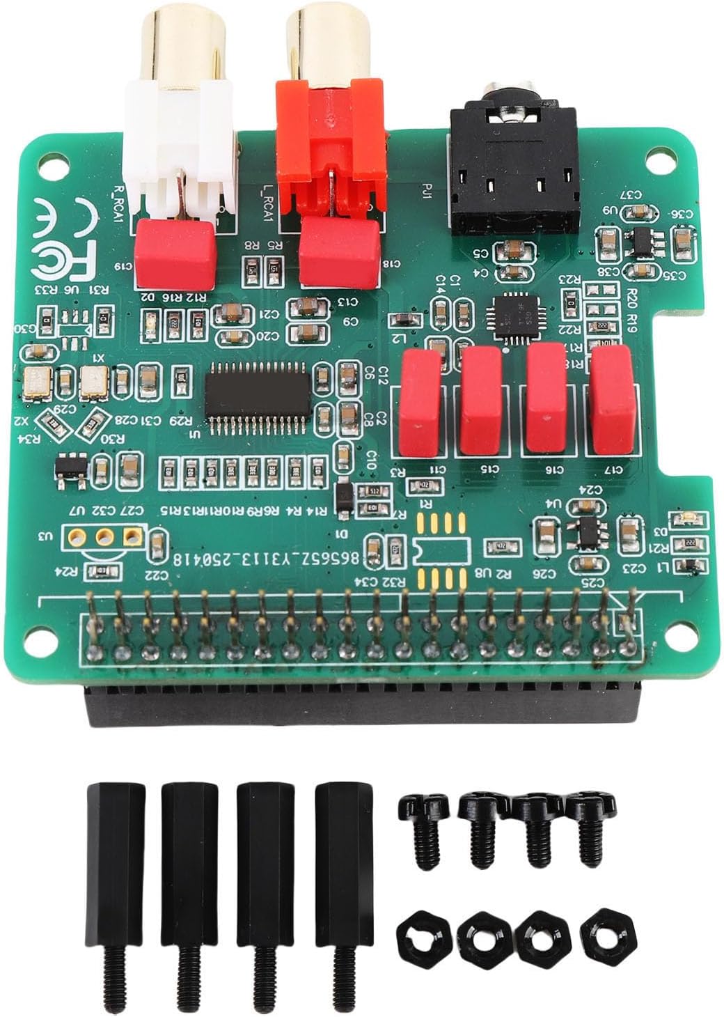 Fabater HiFi DAC Hat Sound Card Expansion Board for 5 4 3B 3B W, with 384KHz 32Bit DAC 3.5mm Headphone Jack 40 Pin Connector