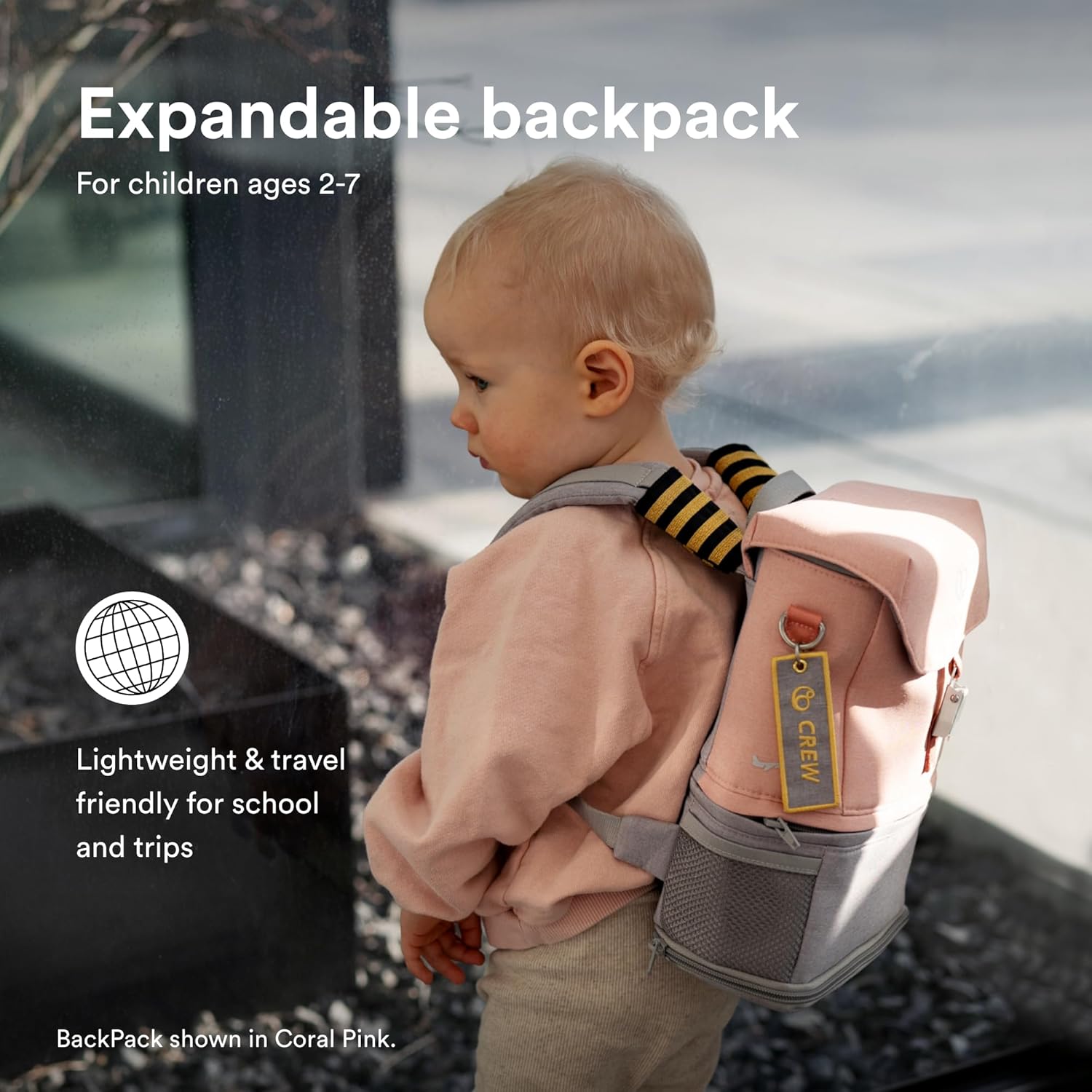 Stokke JetKids BackPack, Sea Green - Expandable Design for Kids 2-7 Years Old - Easy-to-Clean, Water Repellent Fabric - Includes Pull-Out Seat Pad, Name Tag & Detachable Captain Stripes