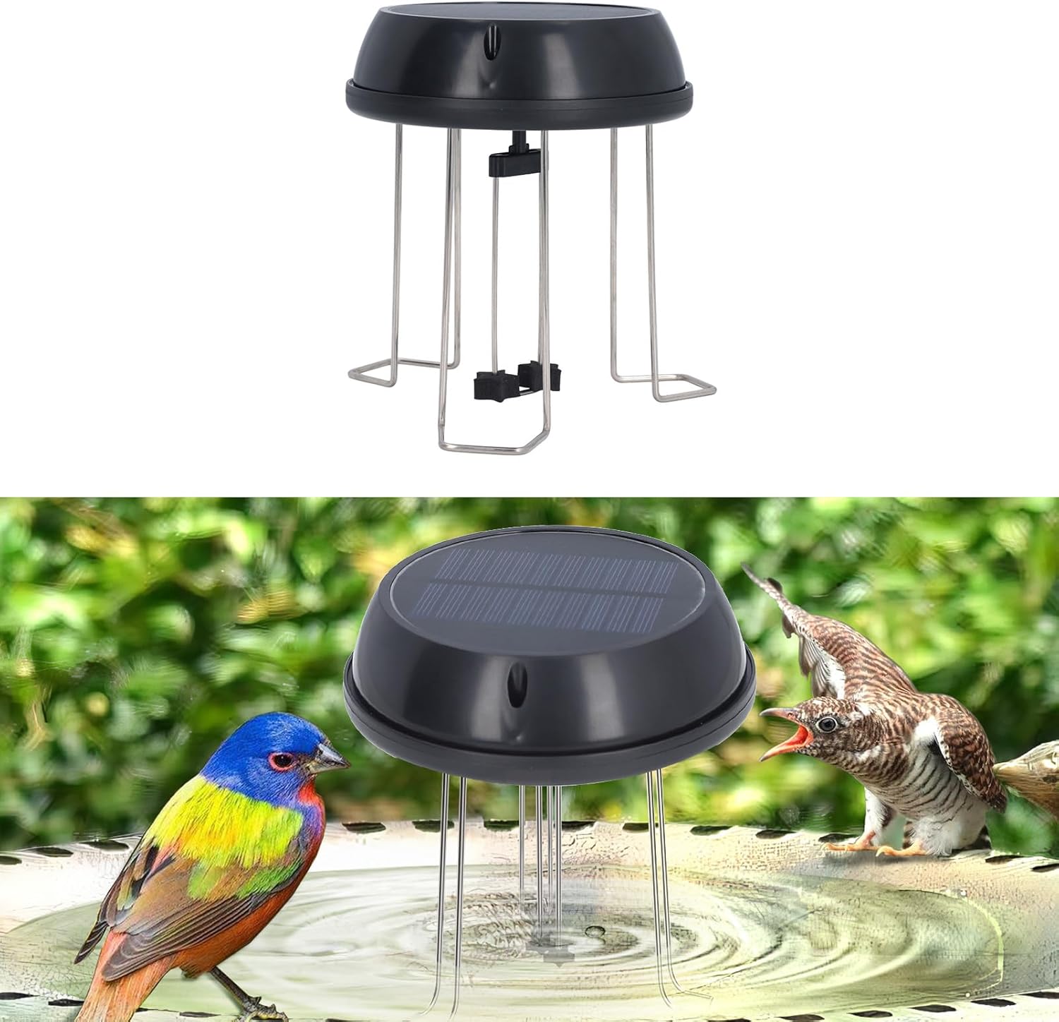 5V 0.5W Solar Water Wiggler, Bird Bath Wiggler with Bracket, Super Quiet Solar Water Agitator for Bird Baths Garden Pond Decoration