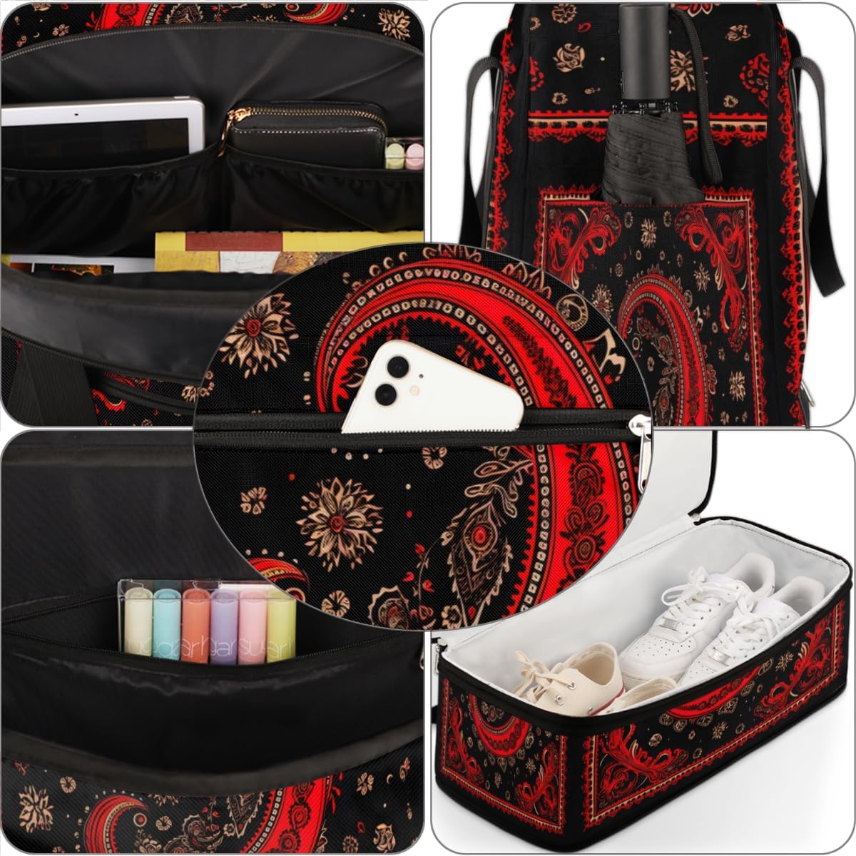 QsirBC The Cartoon Classic Theme Gym Bag for Women Duffle Tote with Shoes Compartment Men Weekender Duffel for Dance Travel Sports Swimming Overnight