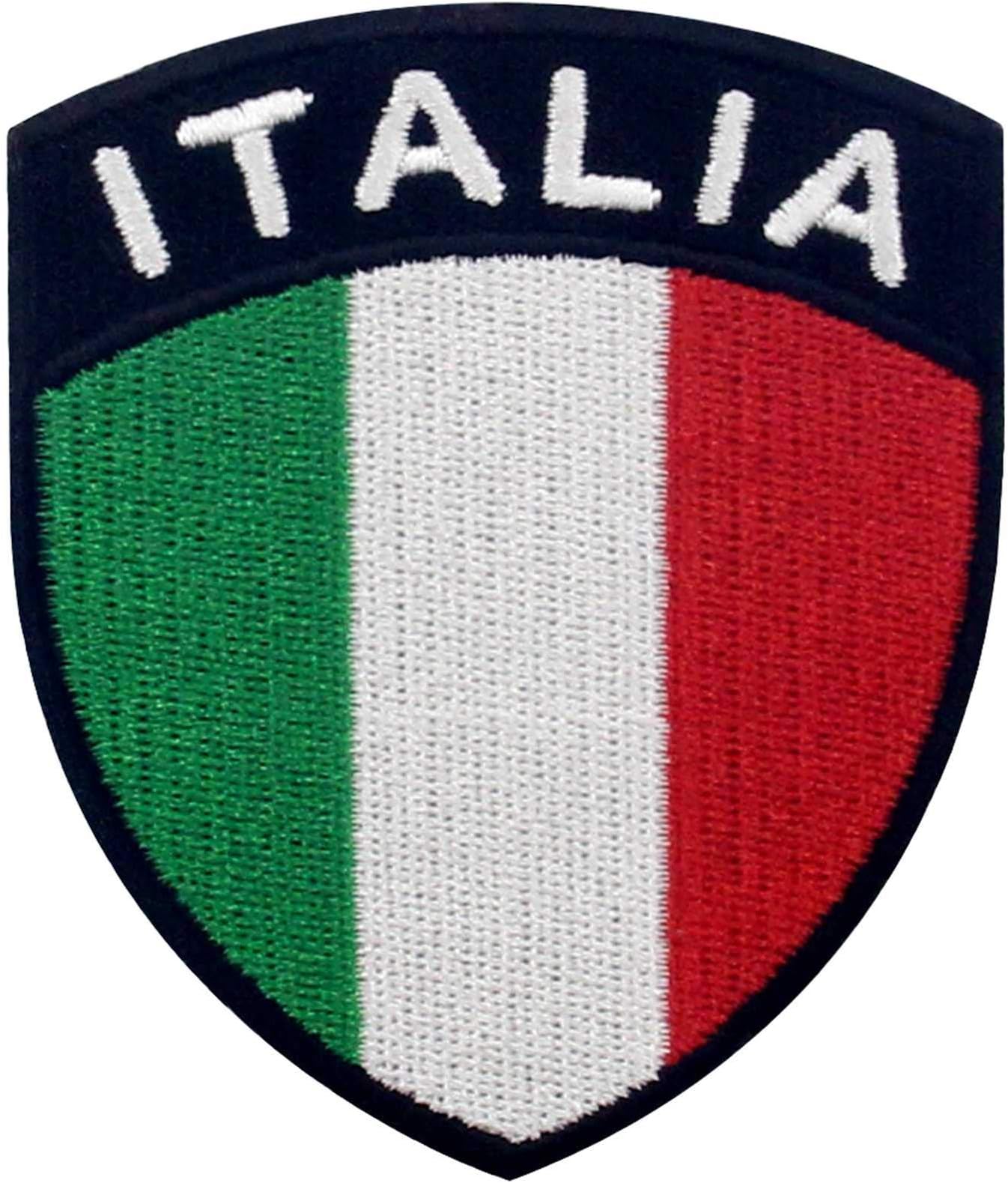 Italy Shield Flag Patch Embroidered Applique Iron On Sew On Italian National Emblem