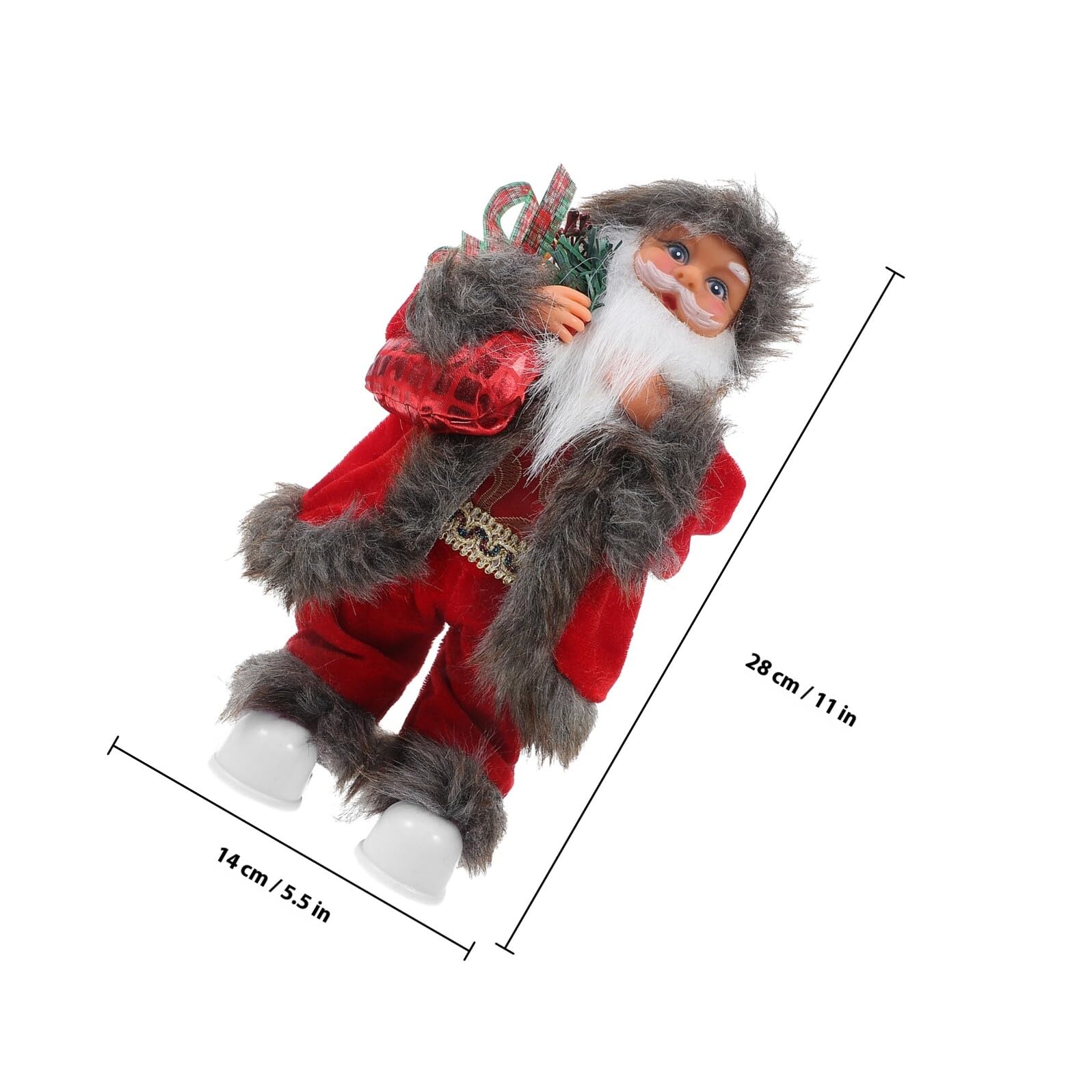 Figura de Papá Noel Eléctrico Navideño de Peluche Musical Decoración Navideña de Escritorio Luces Muñeco de Papá Noel de Pie para Adornos de Chimenea y Ventanas