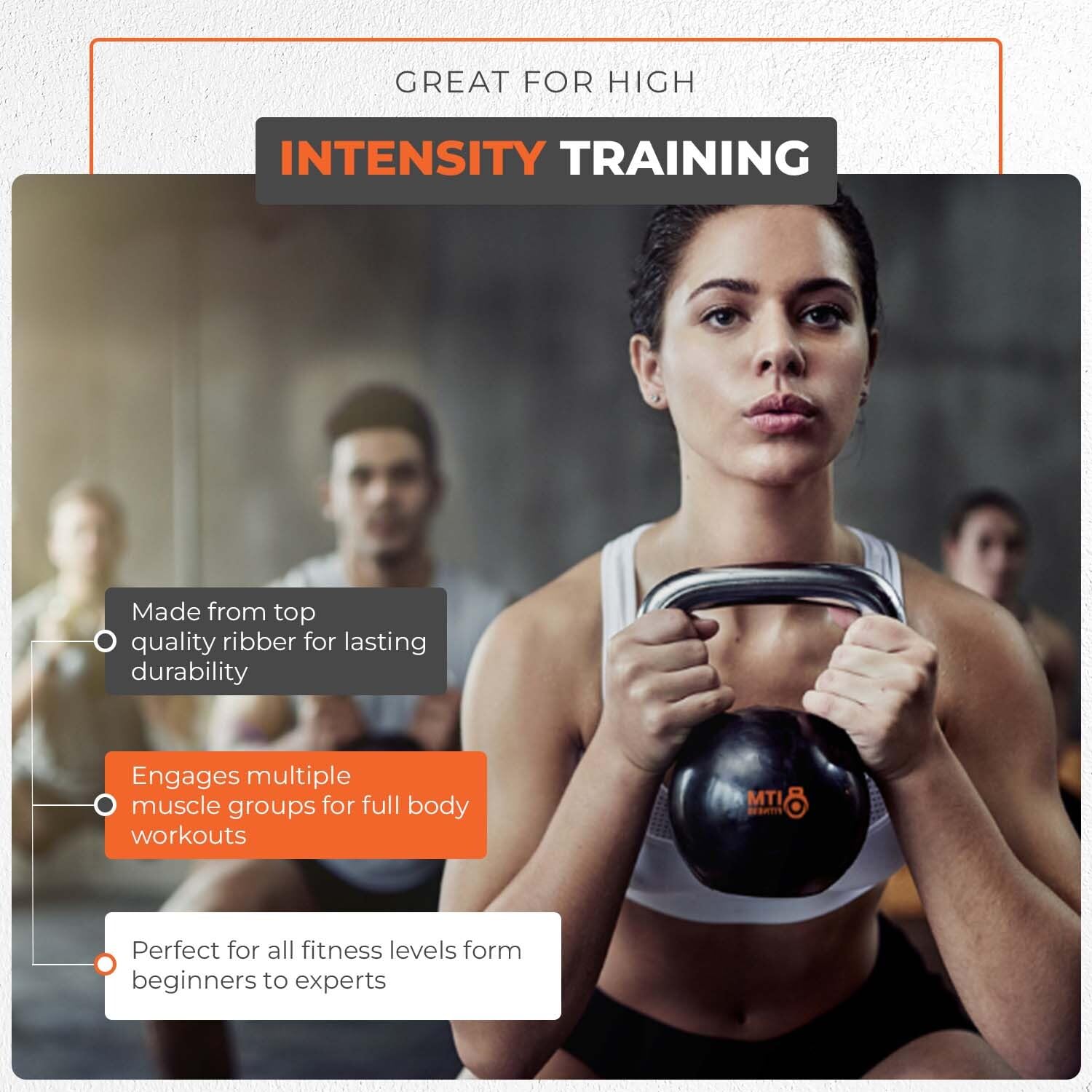 Kettlebell da competizione di alta qualità, attrezzatura per allenamento con i pesi, rivestimento in gomma, manici ergonomici, ideale per sollevamento pesi e palestra domestica (da 4 kg a