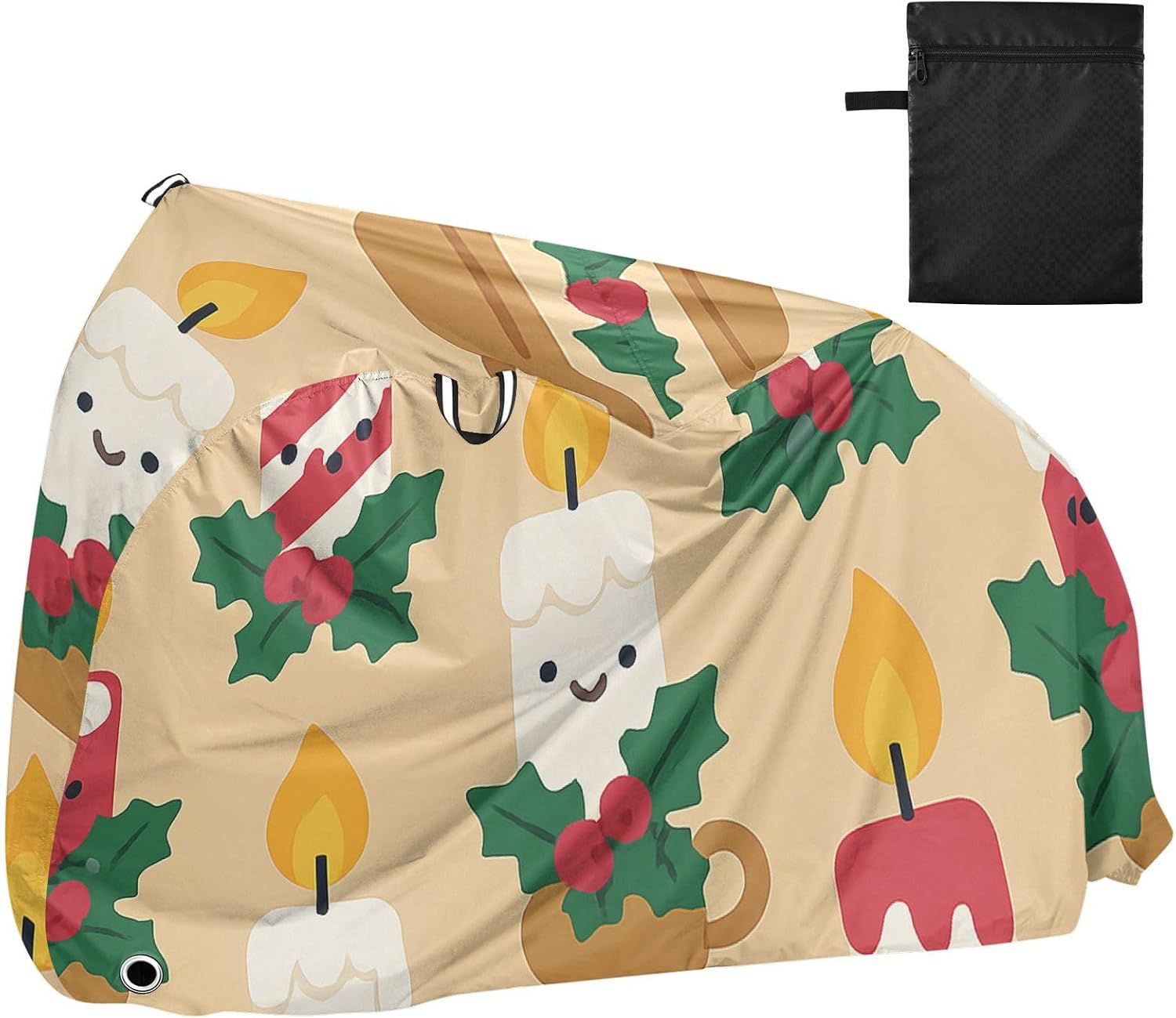 Christmas Candles Pattern Bike Cover Uv Resistant Mountain Bike Cover Bikes Accessories