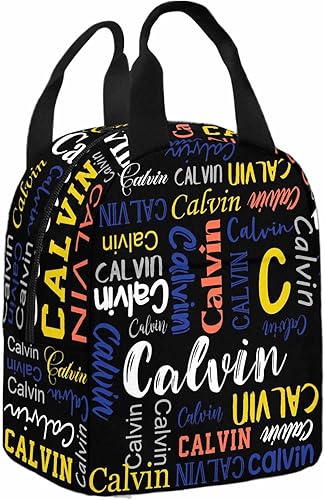 MyPupSocks Bolsa de almuerzo personalizada para hija e hijo, caja de almuerzo personalizada con texto azul, blanco y amarillo, bolsa reutilizable