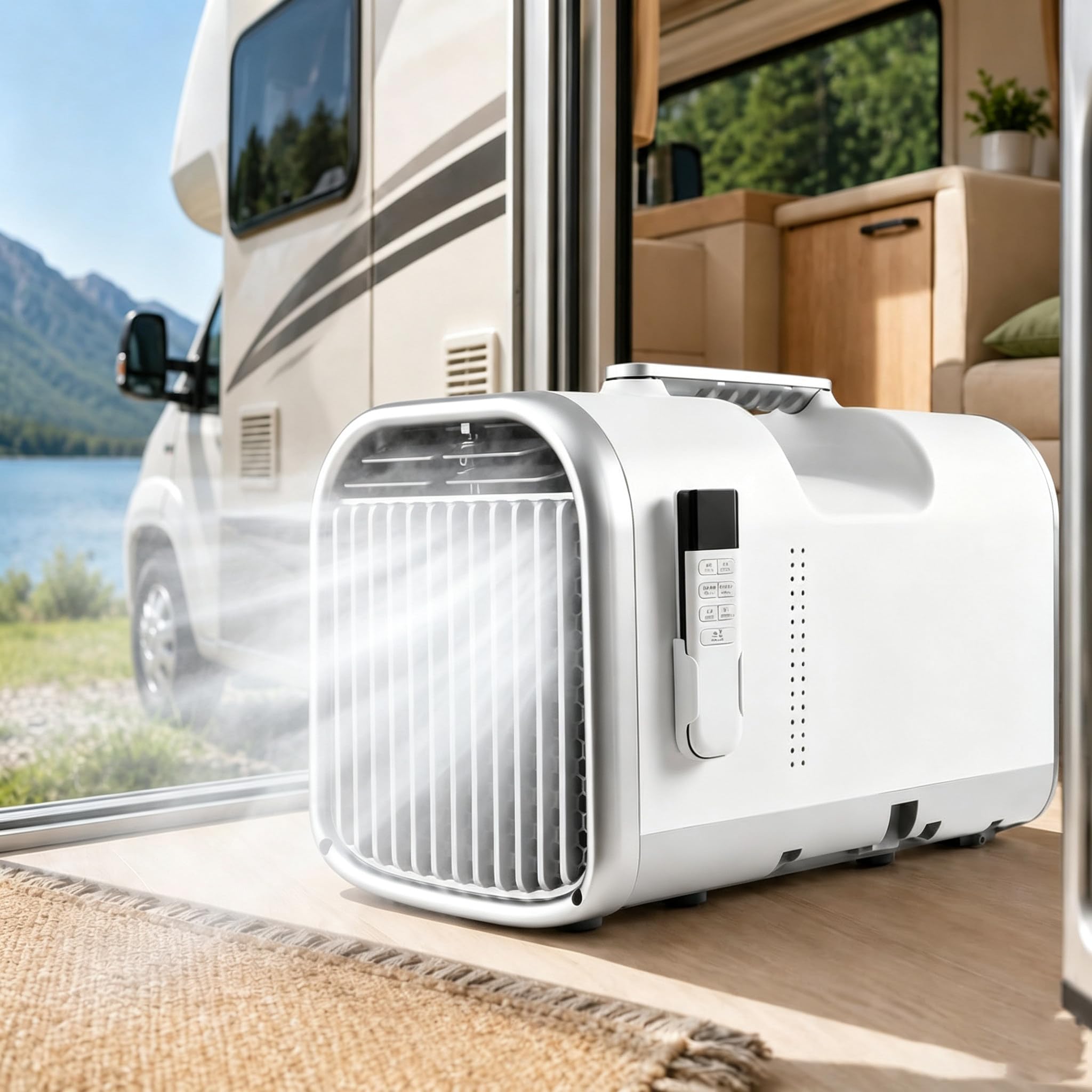 GSHSHOU A Cool Oasis Anywhere!5100 BTU Portable Air Conditioner Camping, 1500 W Cooling with Sleep/Dehumidification Mode, 12H Timer, 16-32°C, Compact Split Alternative for Tent V1