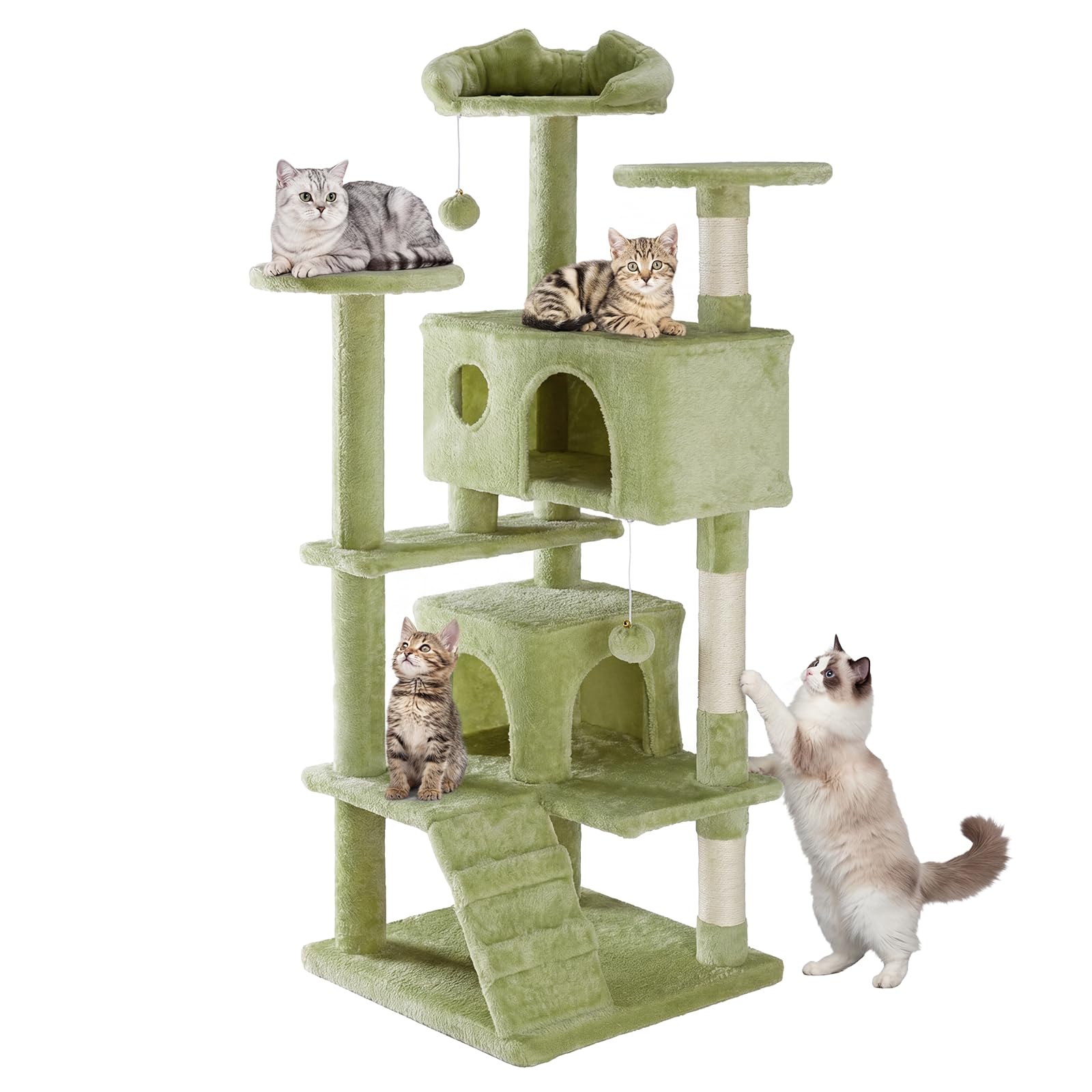 Sweetcrispy 54-inch Cat Tree Tower with Scratching Posts, Indoor Use