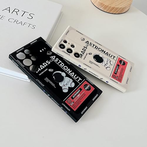 Miniatura 4 de Yonds Queen Funda para Samsung Galaxy A53, diseño de astronauta de dibujos animados, diseño de cohete espacial, luna y cohete, elegante funda