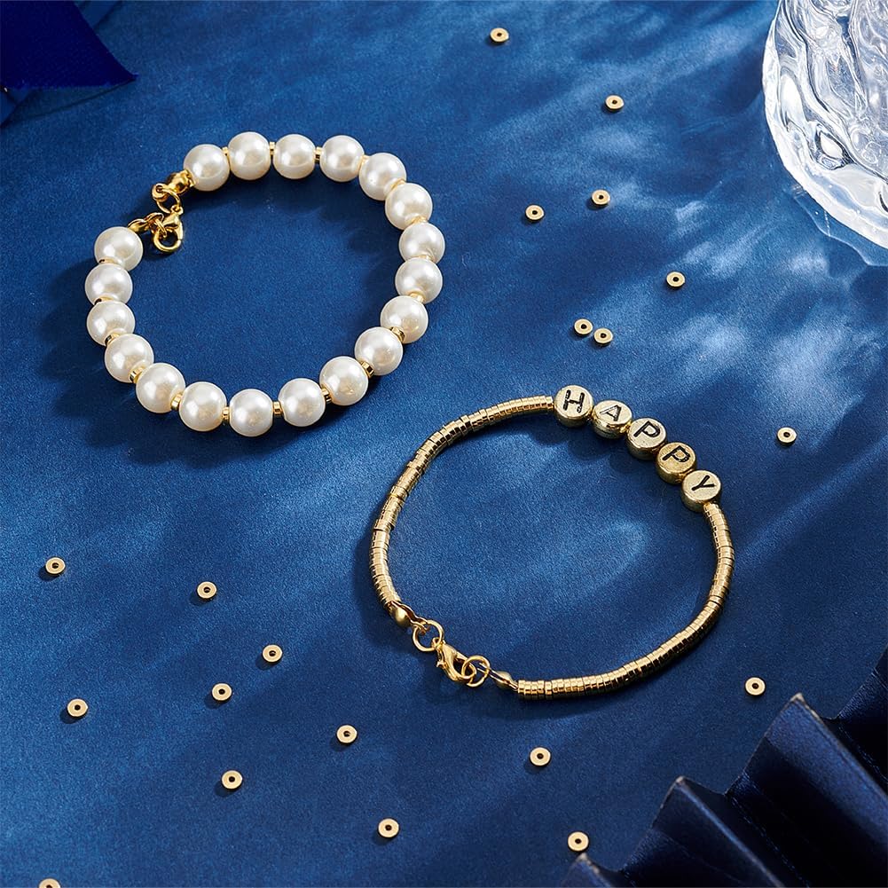 BENECREAT 200Pcs 3mm Real 18K Gold Plated Flat Round Brass Beads, Spacer Round Beads Small Smooth Bead for Bracelet Necklace Jewelry Making Craft Supplies, Hole:1mm - Image 4